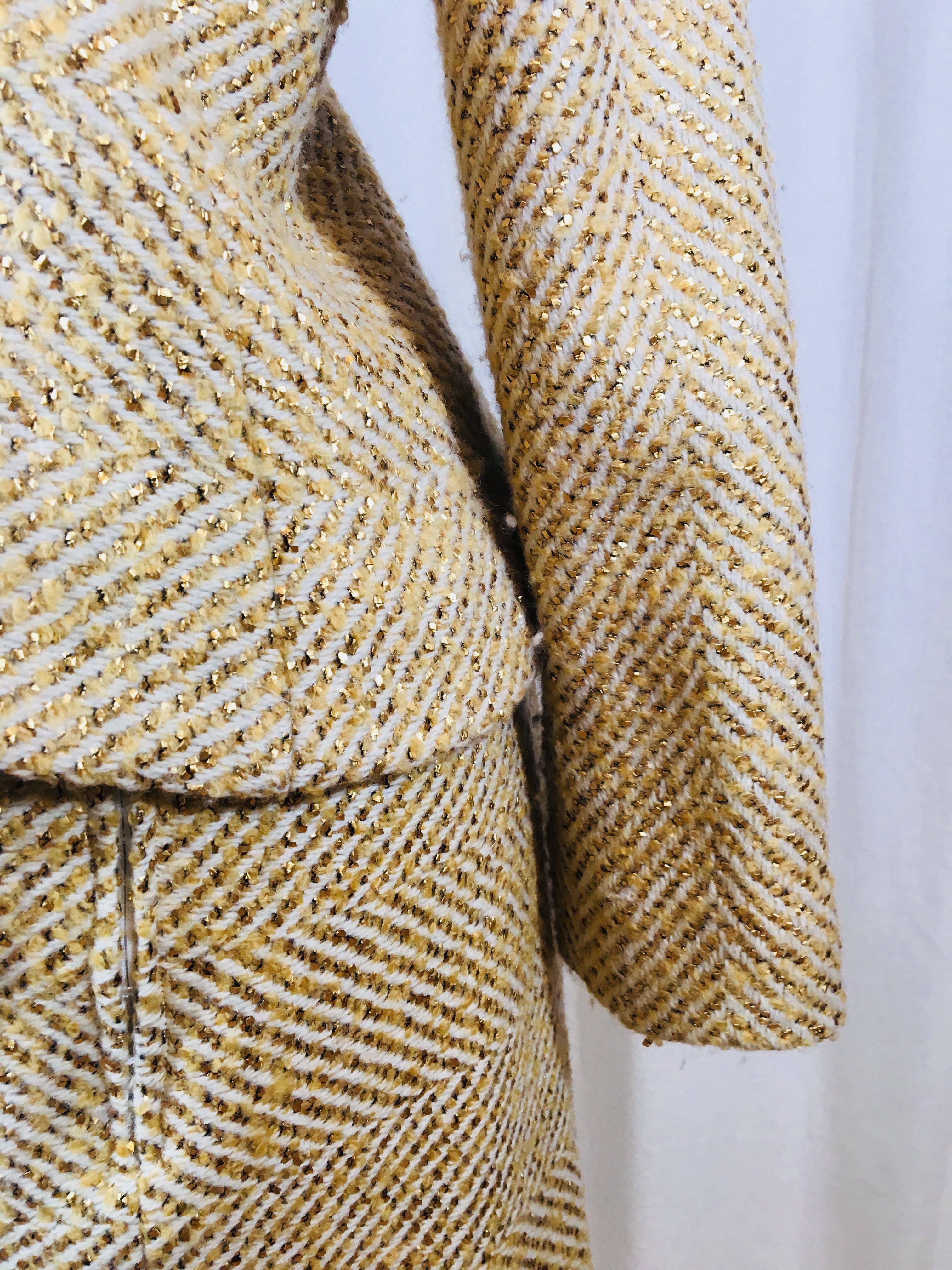Chanel Gold 2 PC Skirt Suit  5