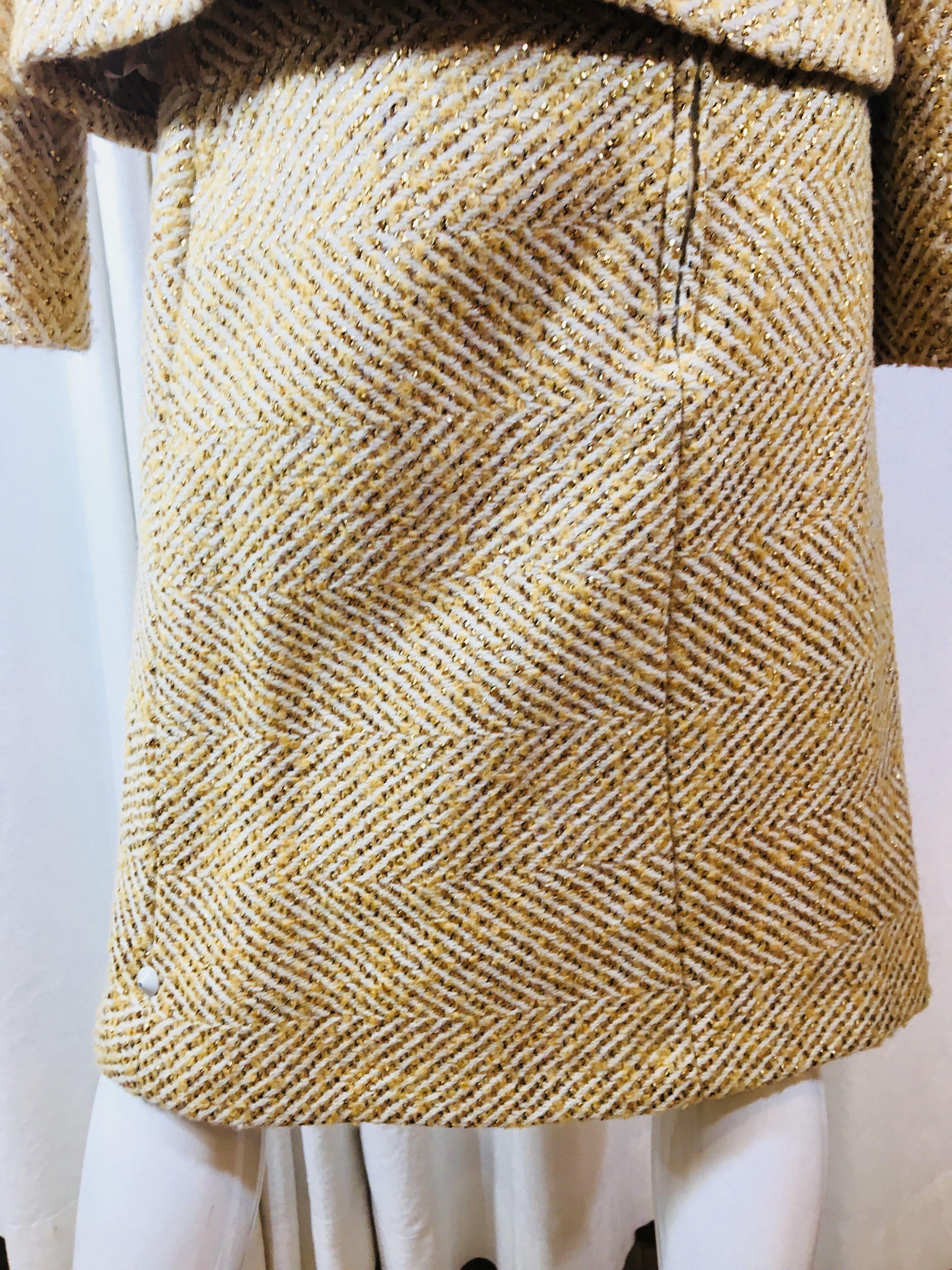 Chanel Gold 2 PC Skirt Suit  6