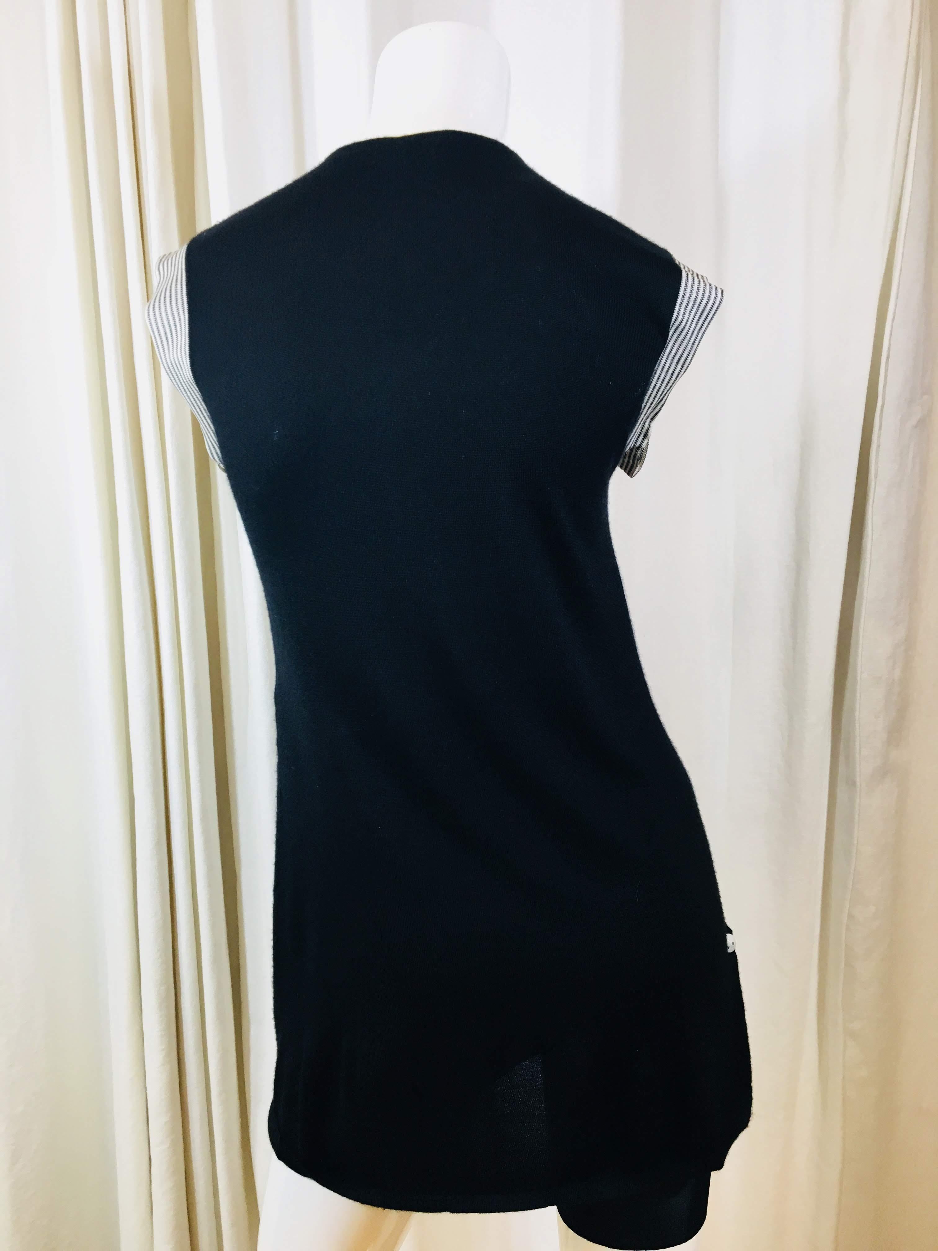 Chanel Navy Short Sleeve Dress With Bow Detail 1