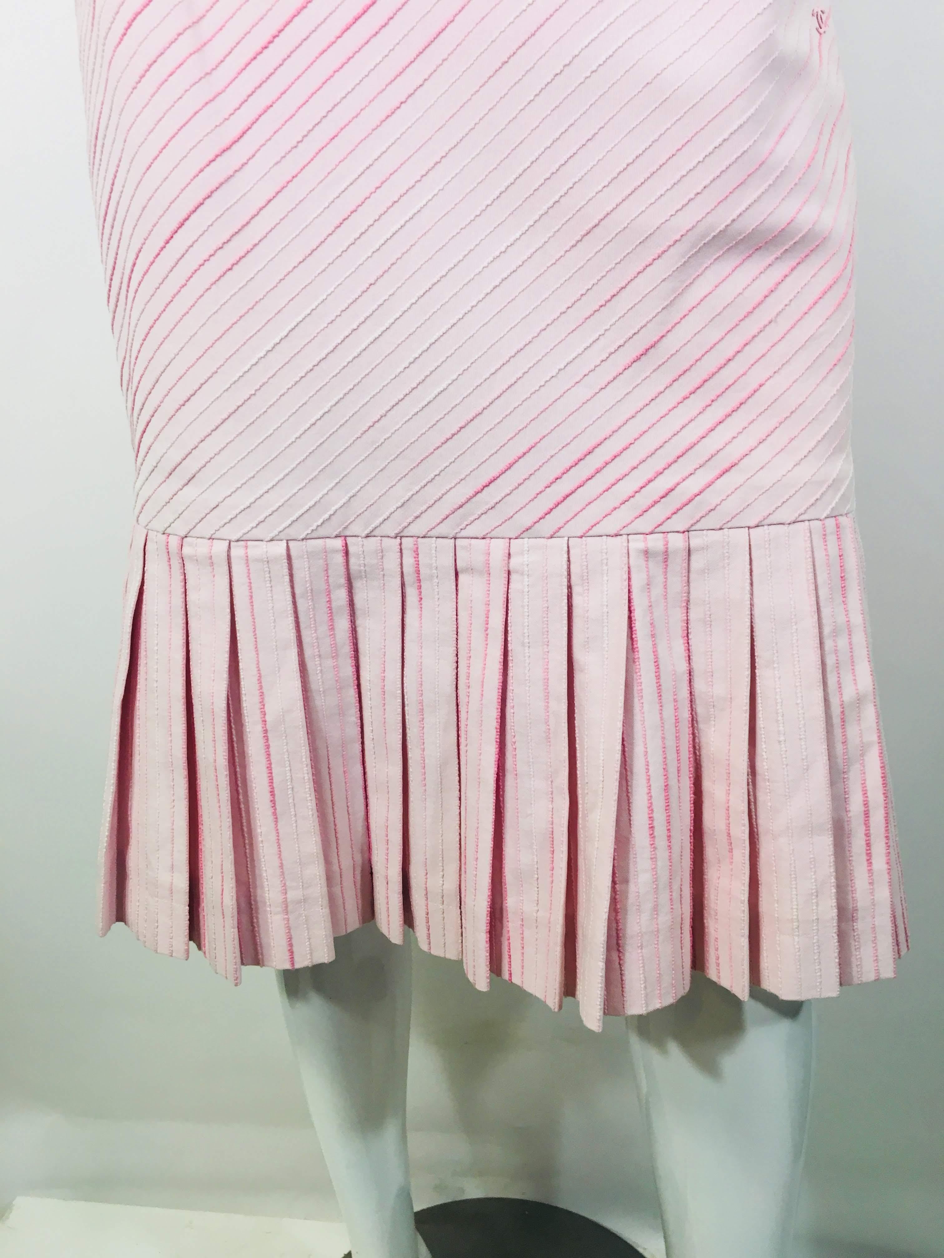 Chanel 2 PC Pleated Skirt And Strappy Top  In Good Condition In Bridgehampton, NY