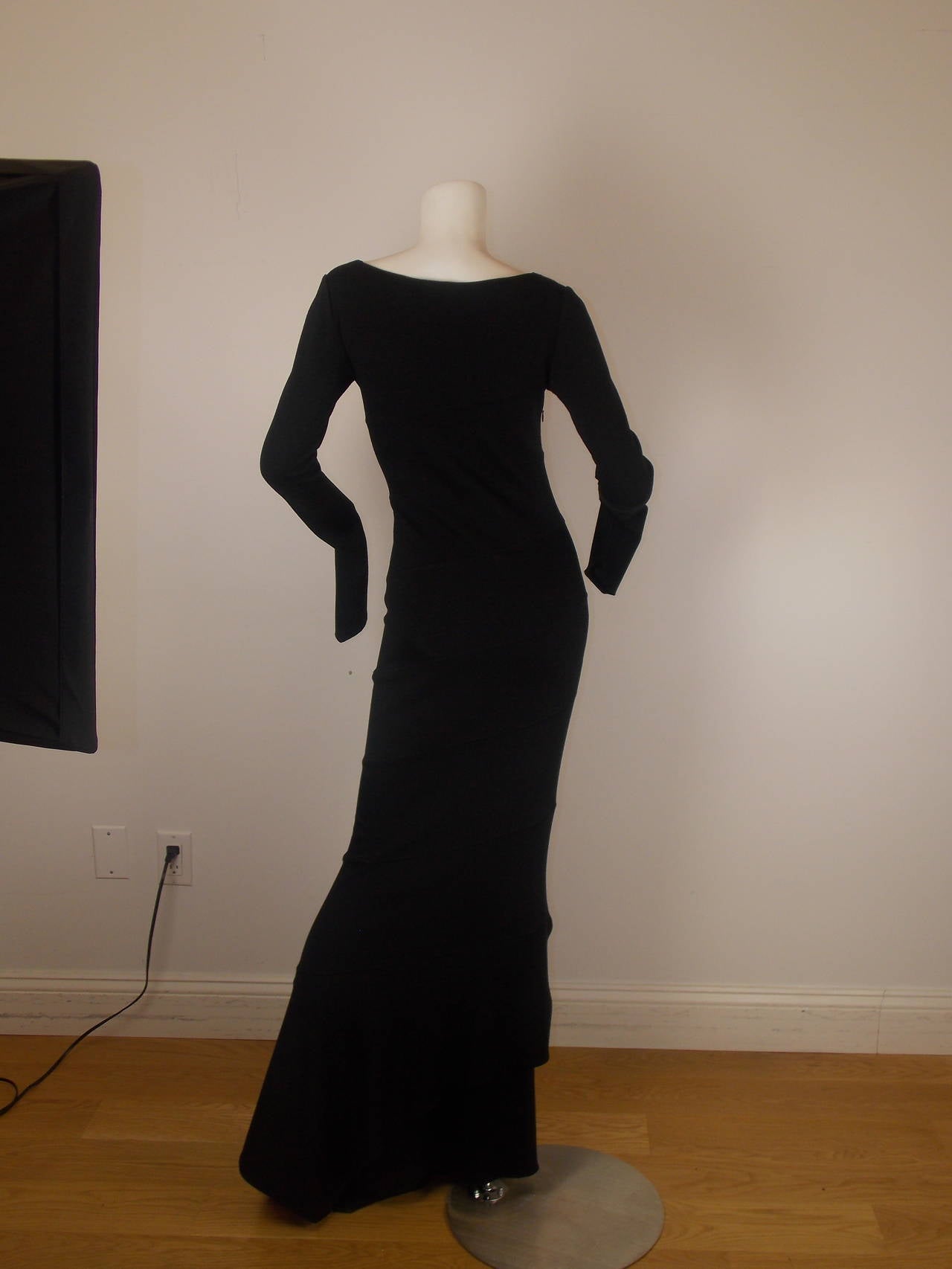 Women's Alaia Black Wool Jersey Dress