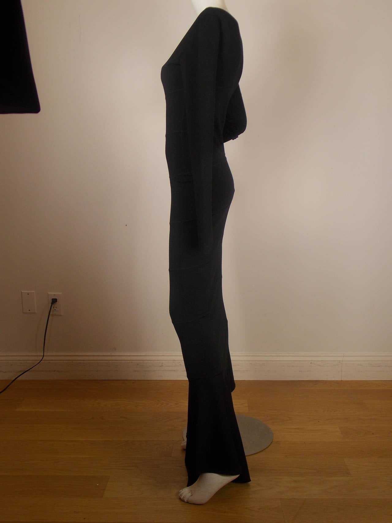 Alaia Black Wool Jersey Dress 2