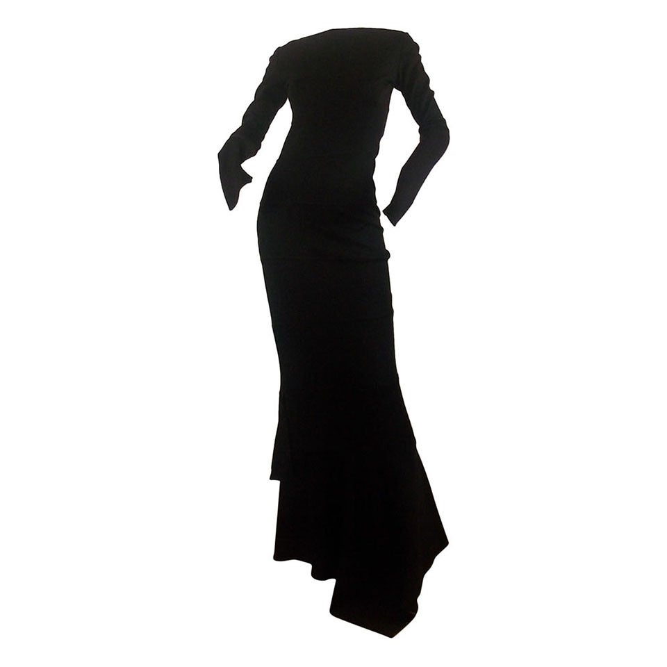 Alaia Black Wool Jersey Dress
