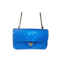 CHANEL Sequin Paillette Small Flap in Blue