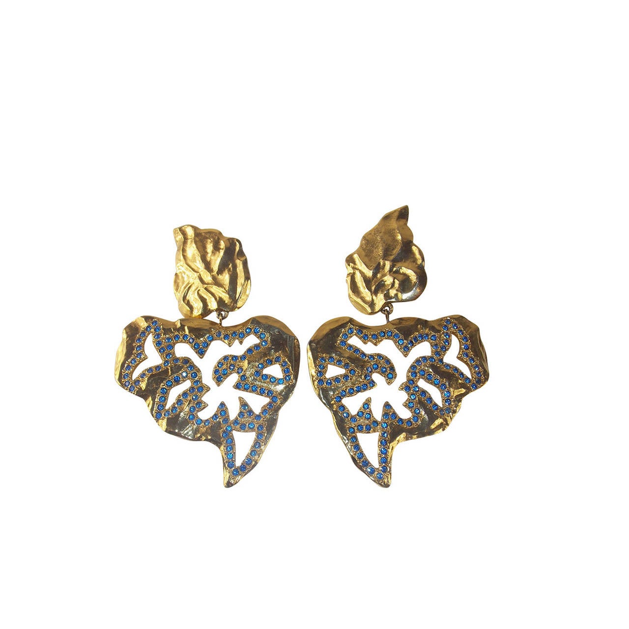 YSL 18 K Gold Plated Runway Earrings