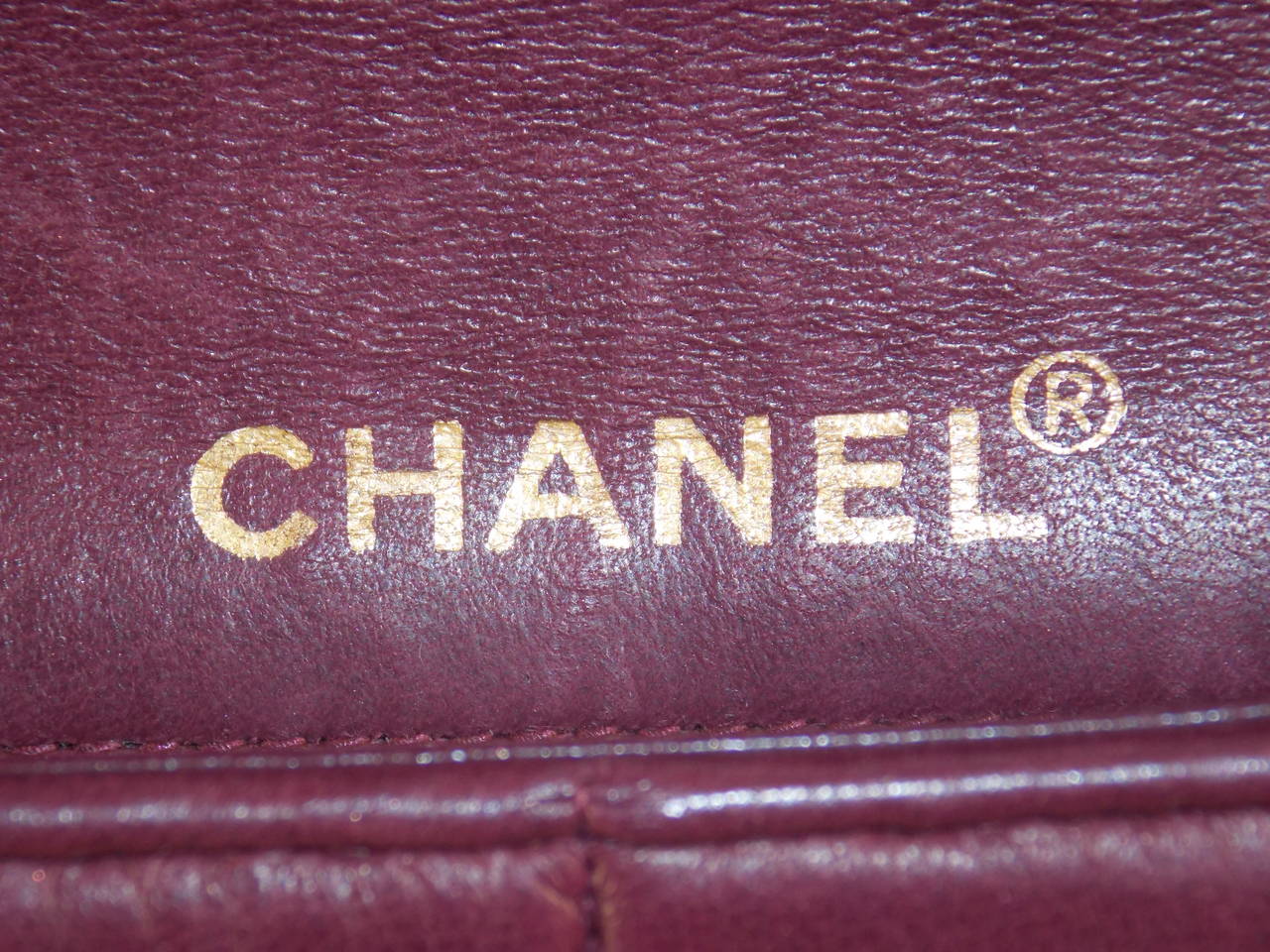 Chanel Burgundy East West Choclate Bar Handbag 2