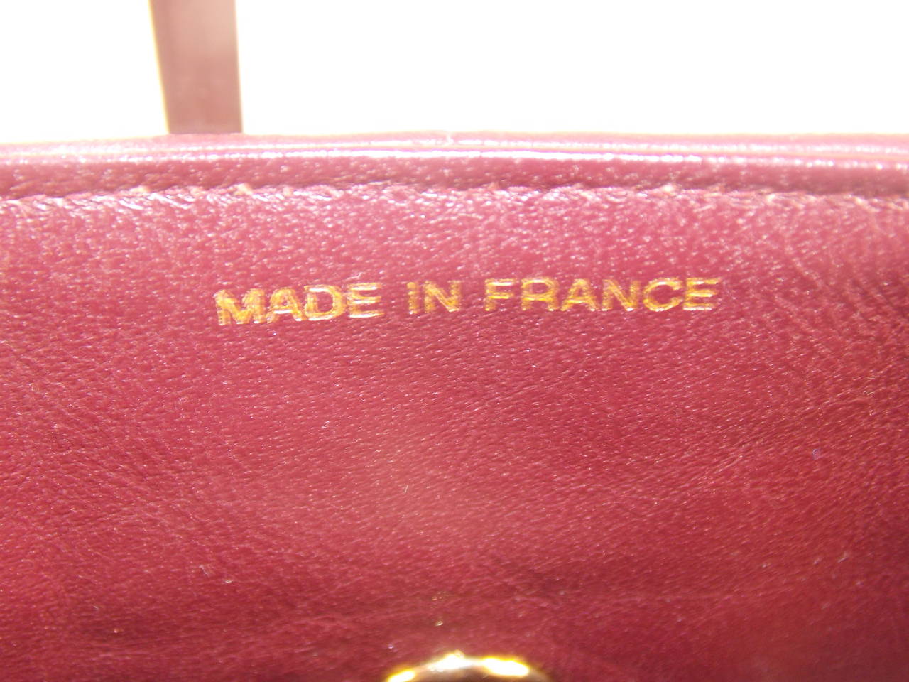 Chanel Burgundy East West Choclate Bar Handbag 1