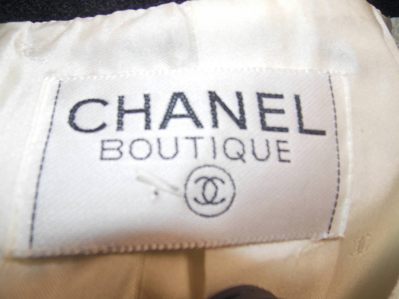 Chanel Boutique Cream/Black Classic Jacket 1