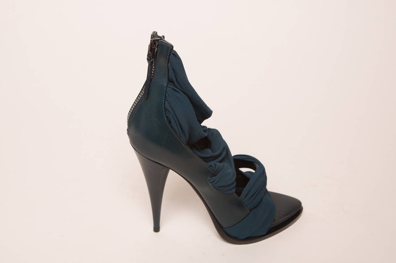 GIVENCHY Teal High Heel Sandal In Good Condition In Bridgehampton, NY