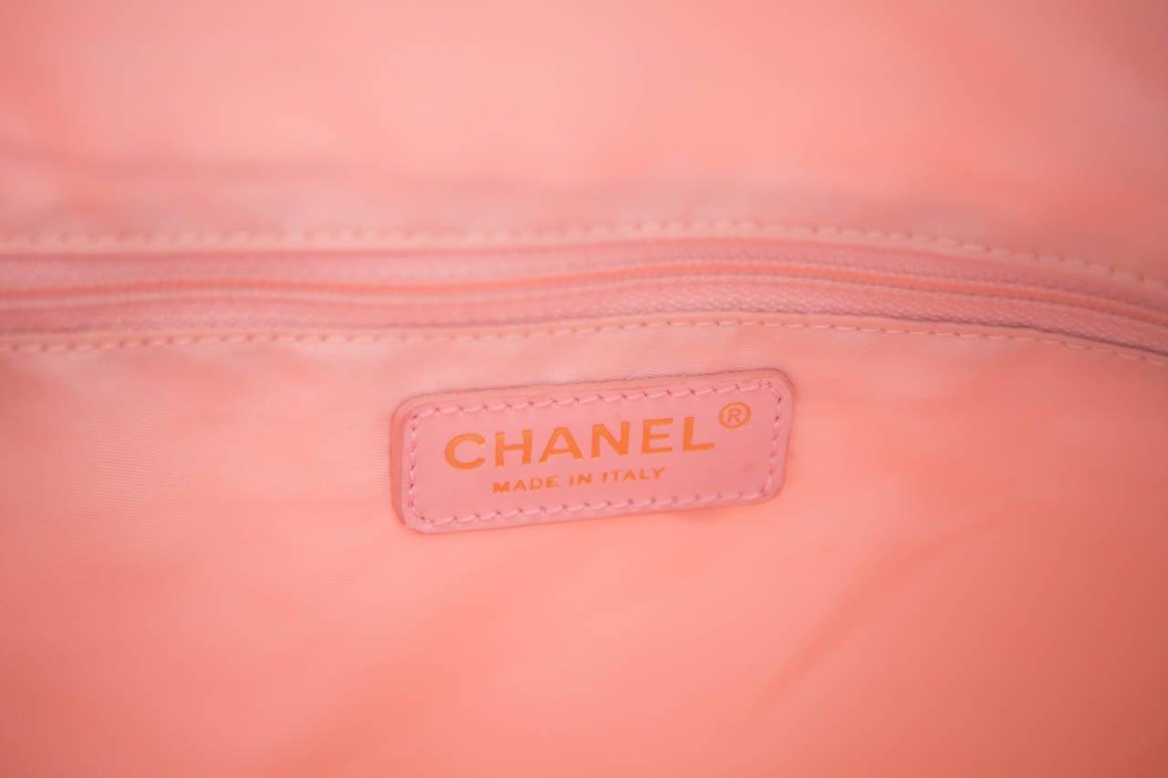 Chanel Logo Fabric Tote Pink Shopper 2