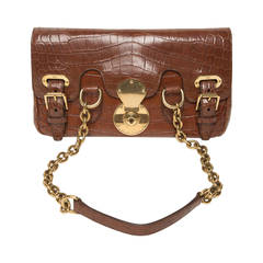 Ralph Lauren Brown Alligator Ricki Bag