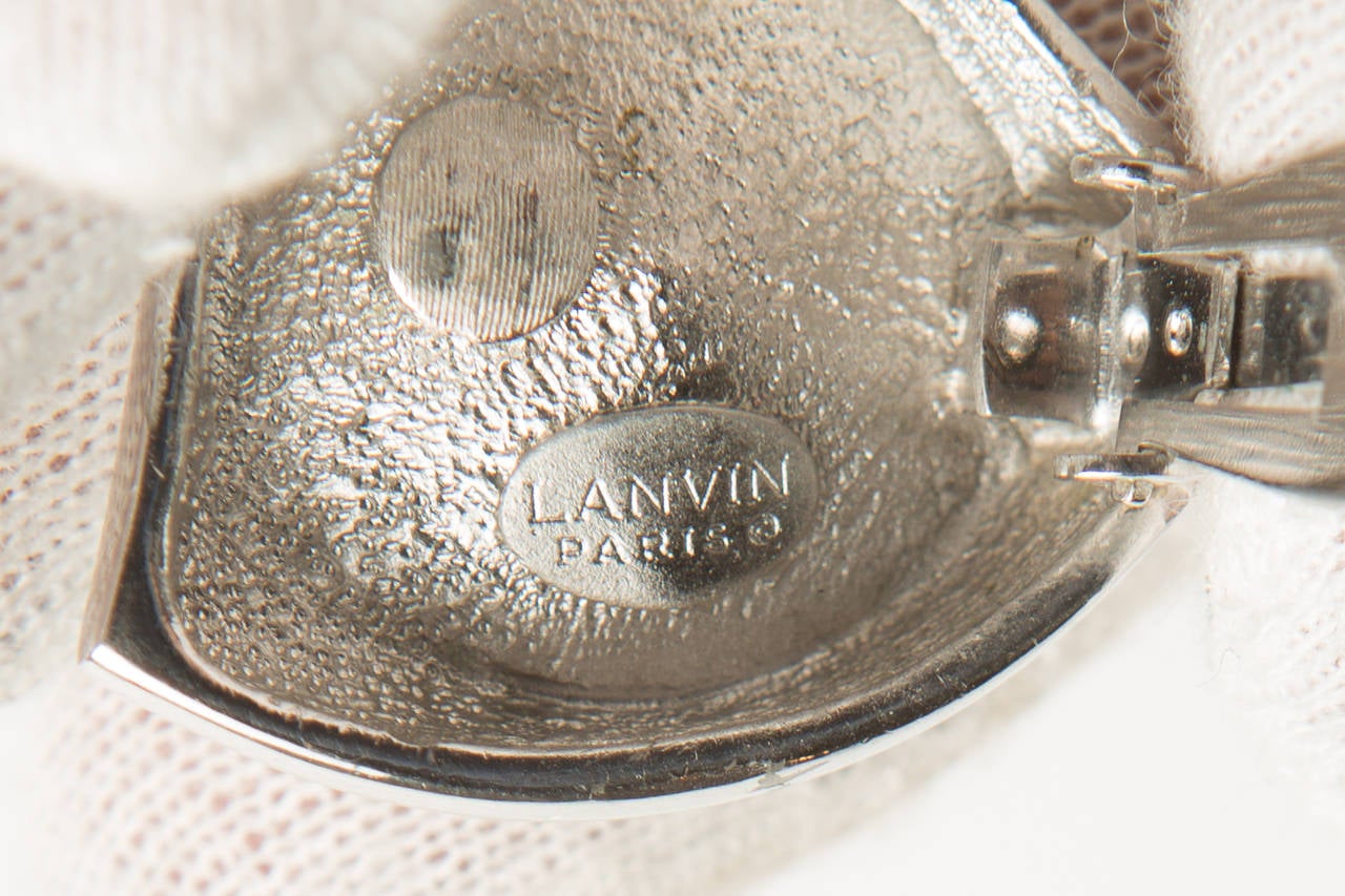 Lanvin Headlight Clip Earrings In Excellent Condition In Bridgehampton, NY