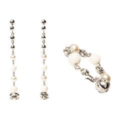 Chanel Pearl Earring and Bracelet Set