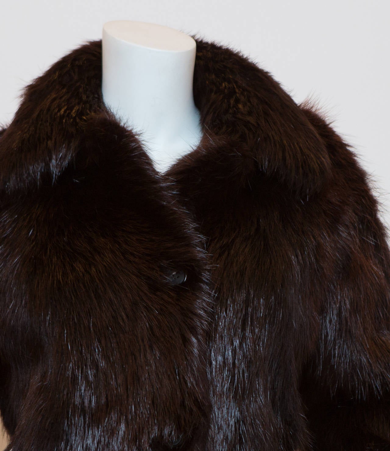 Prada beaver fur coat, button down, with collar.