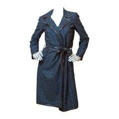 Missoni Metallic Cobalt Blue and Bronze Belted Coat