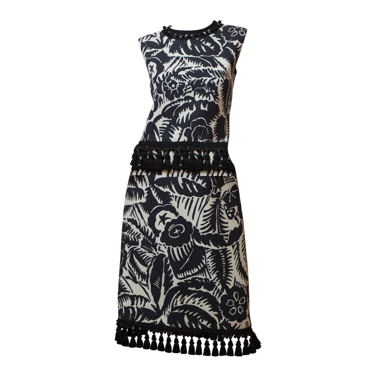 Marc Jacobs Black and White Floral Print Dress