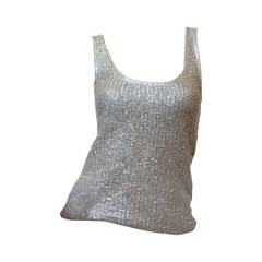 Tom Ford Silver Knit Tank Top