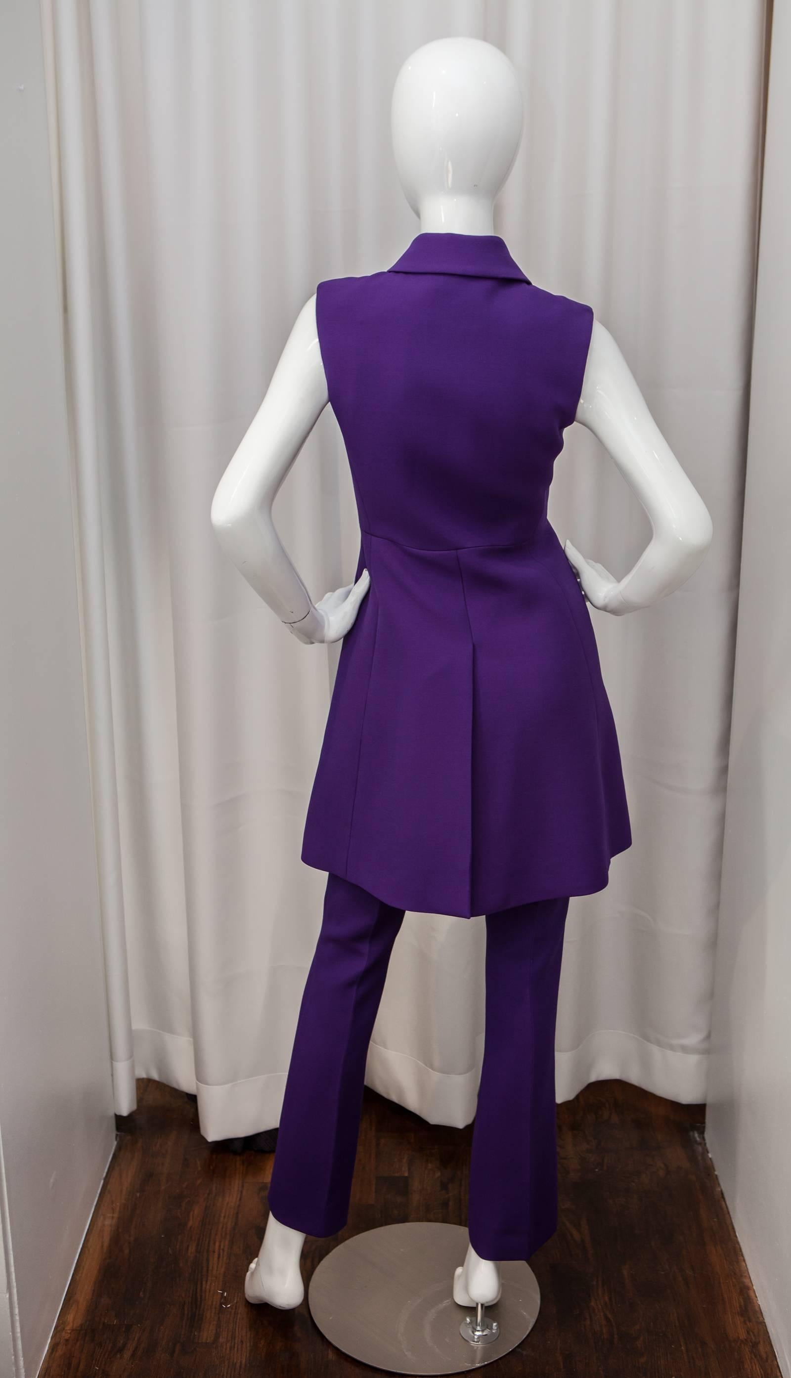 PRADA Purple Pant Suit In Excellent Condition In Bridgehampton, NY