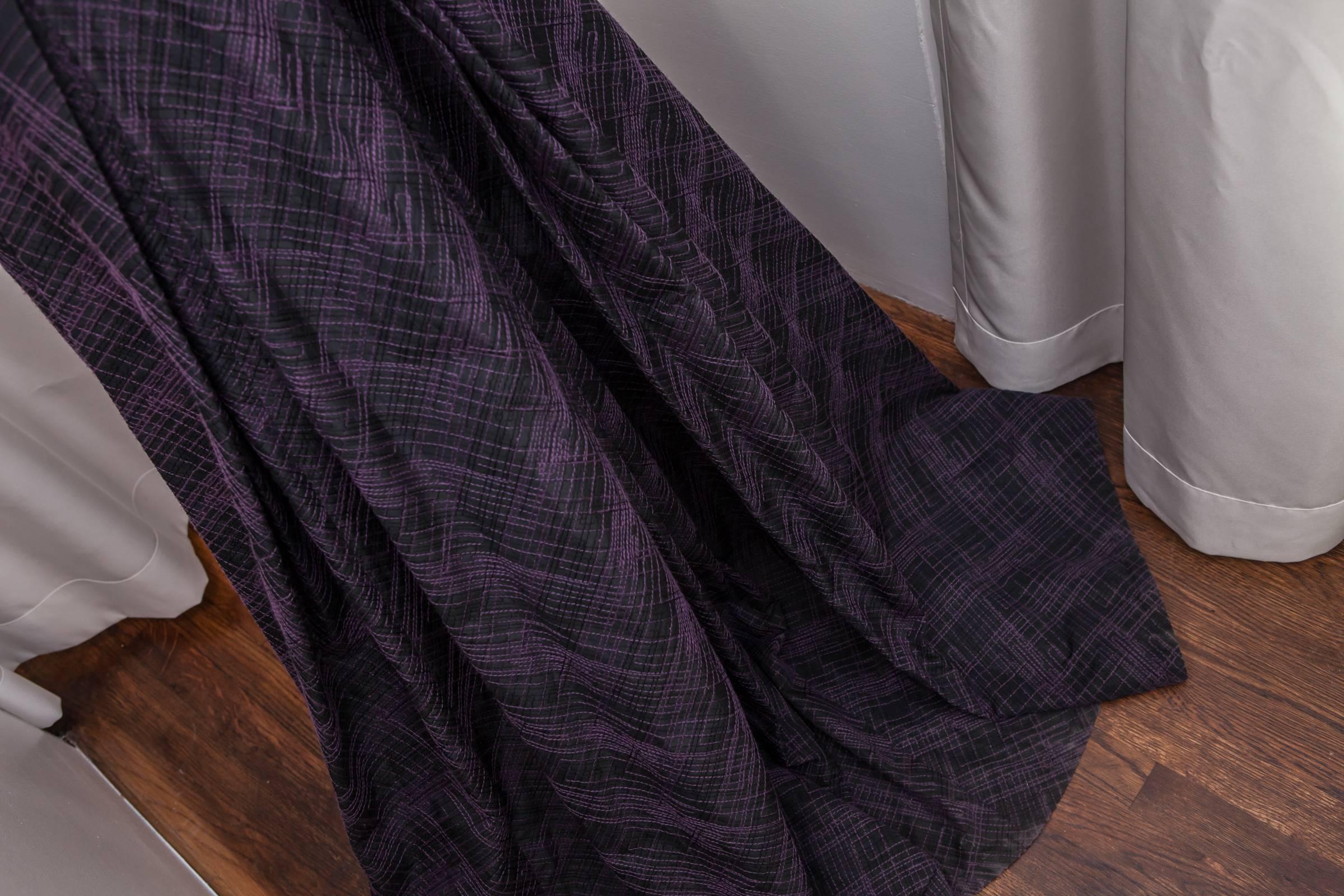 Carolina Herrera Purple and Black Patterned Gown 1