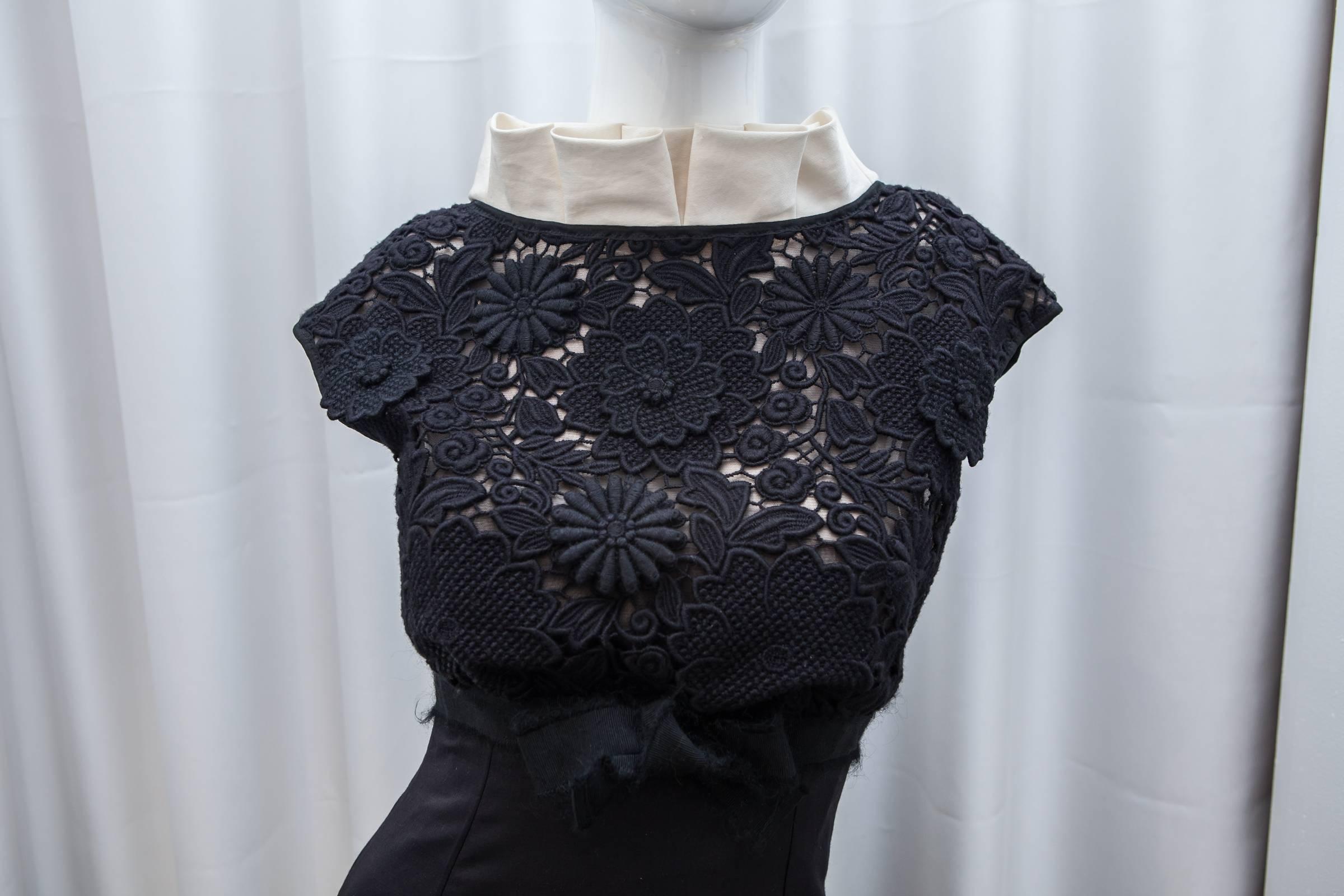 Women's Giambattista Valli Black Cap Sleeve Gown 