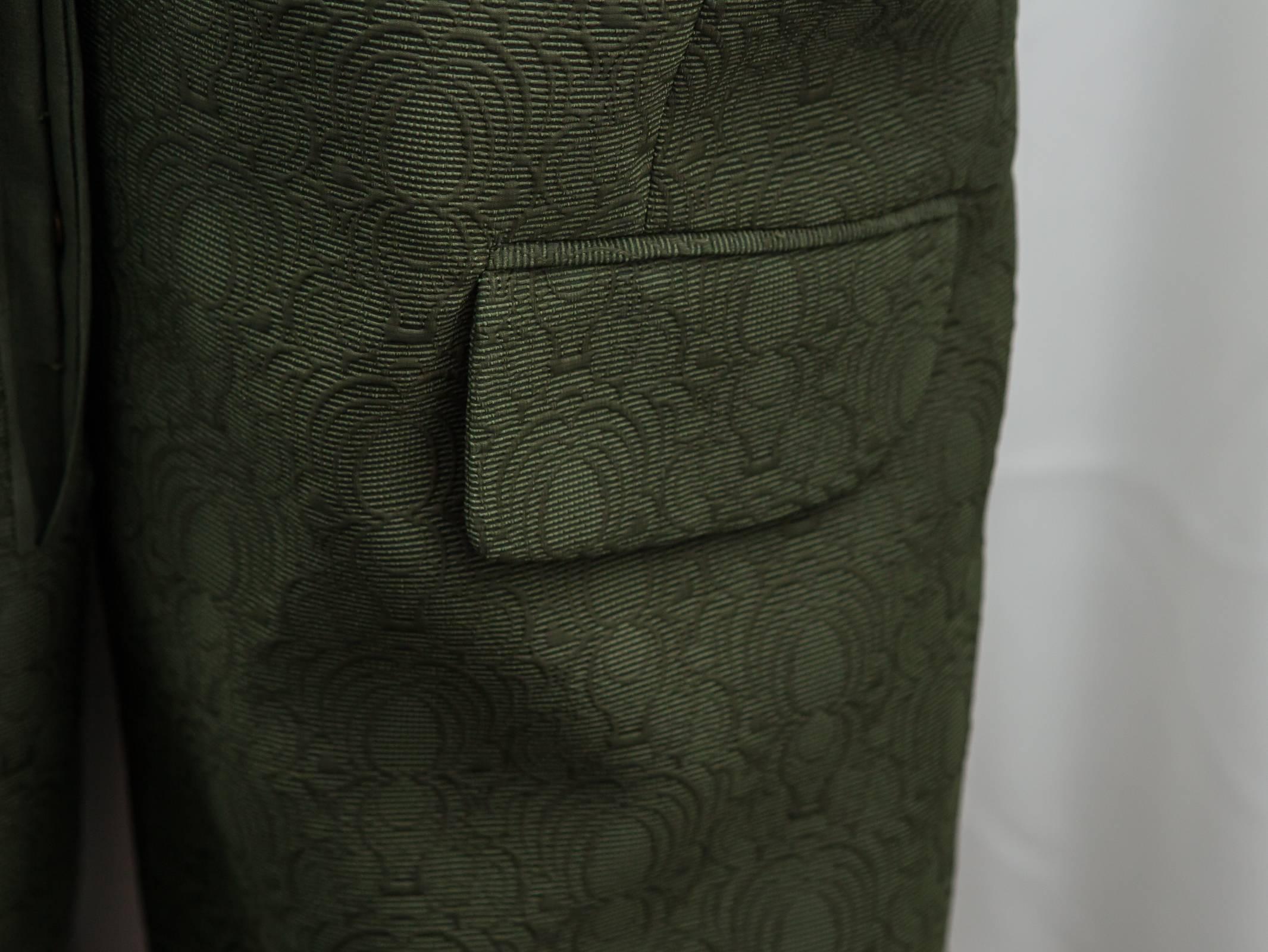 Black Yves Saint Laurent Loden Green Coat 