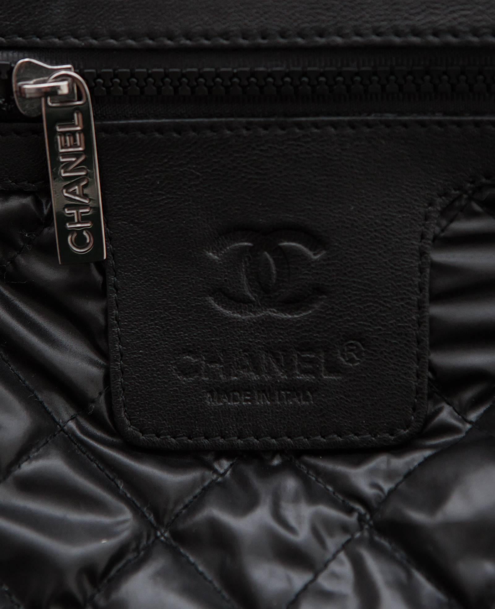 Black Chanel 'Coco Cocoon' Burgundy Weekender Bag