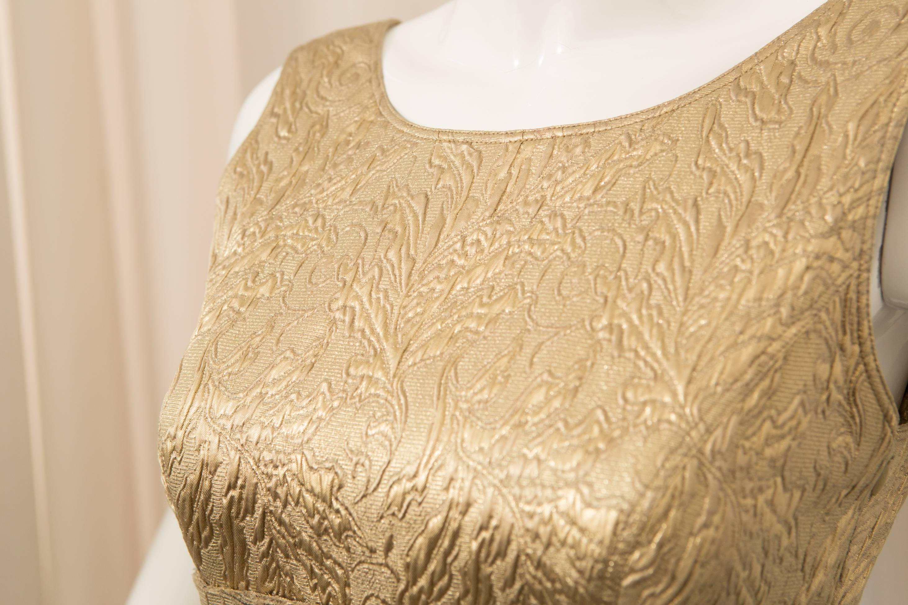 Burberry Brocade Gold Dress  3