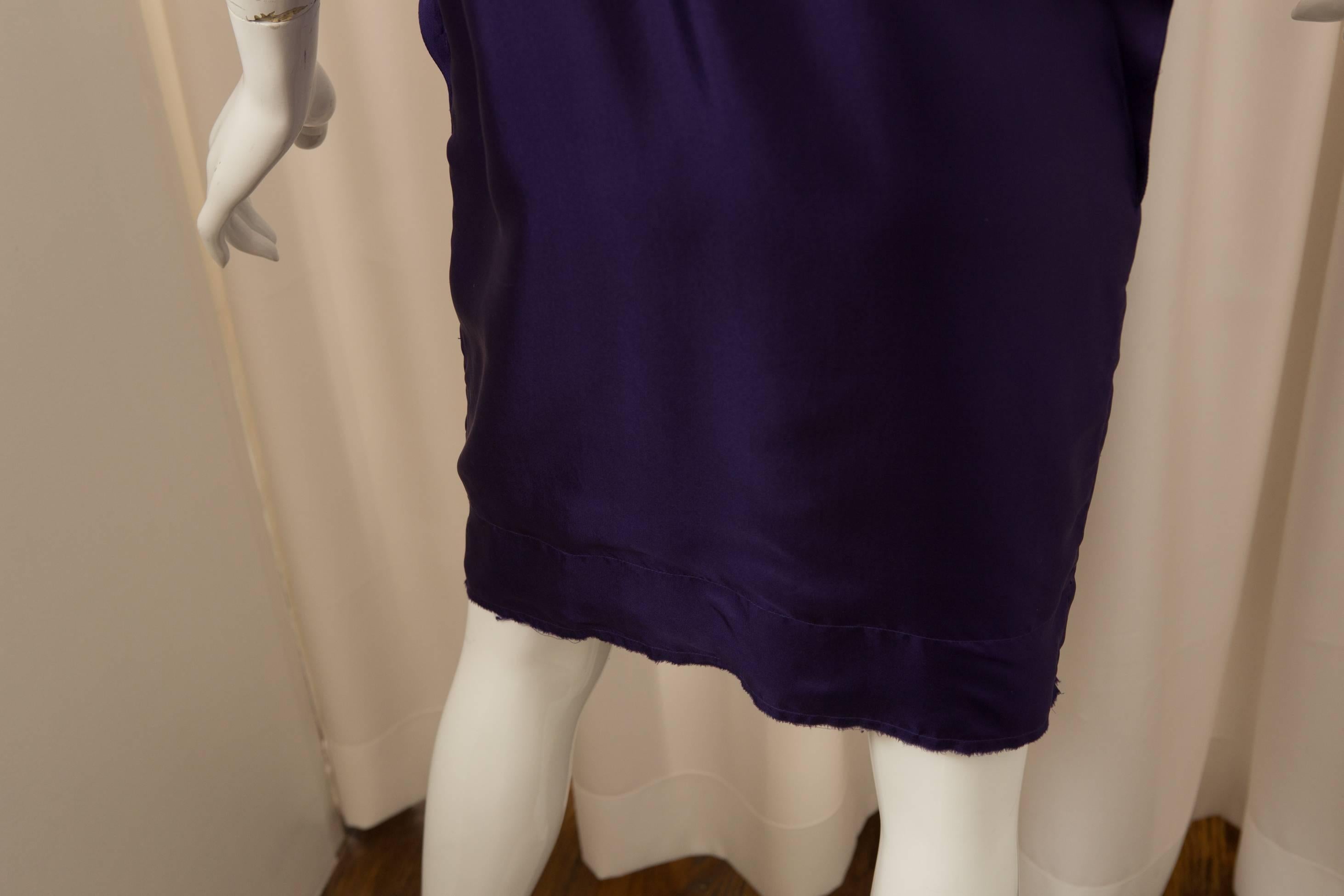 Lanvin Silk Purple Ruffle Dress 1