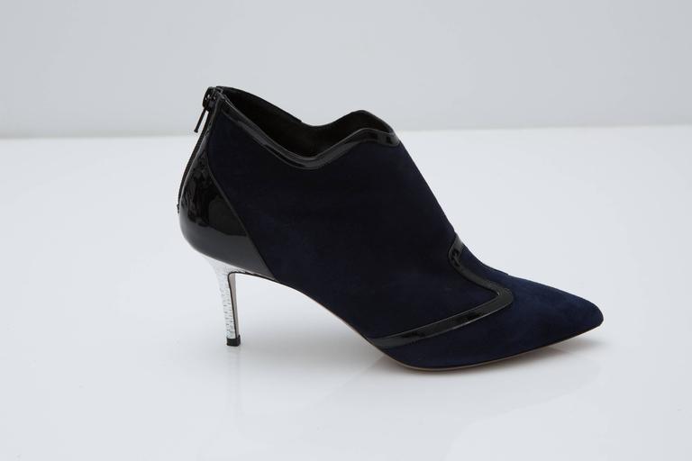 navy suede booties
