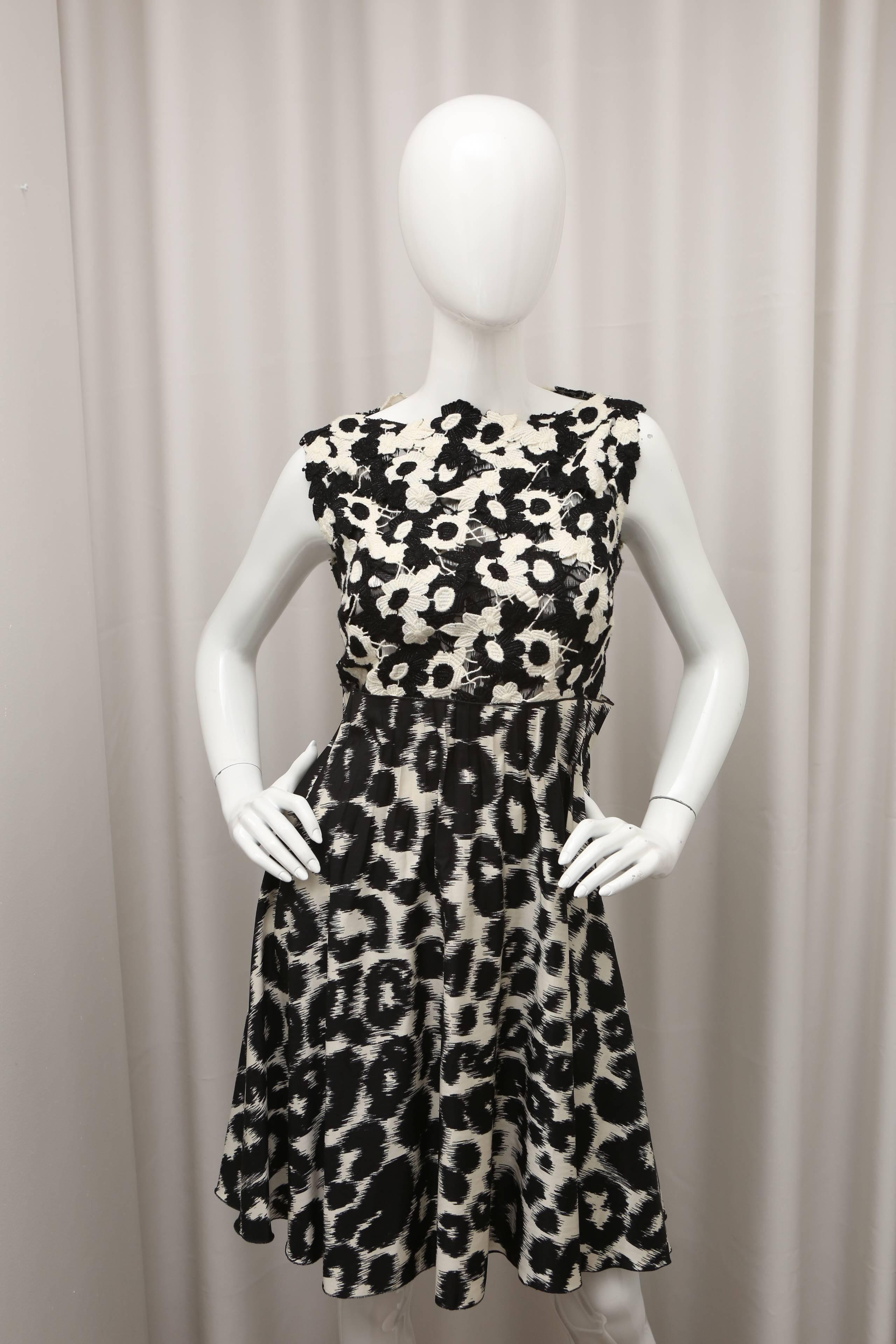 Giambattista Valli Black & White Silk Dress 3