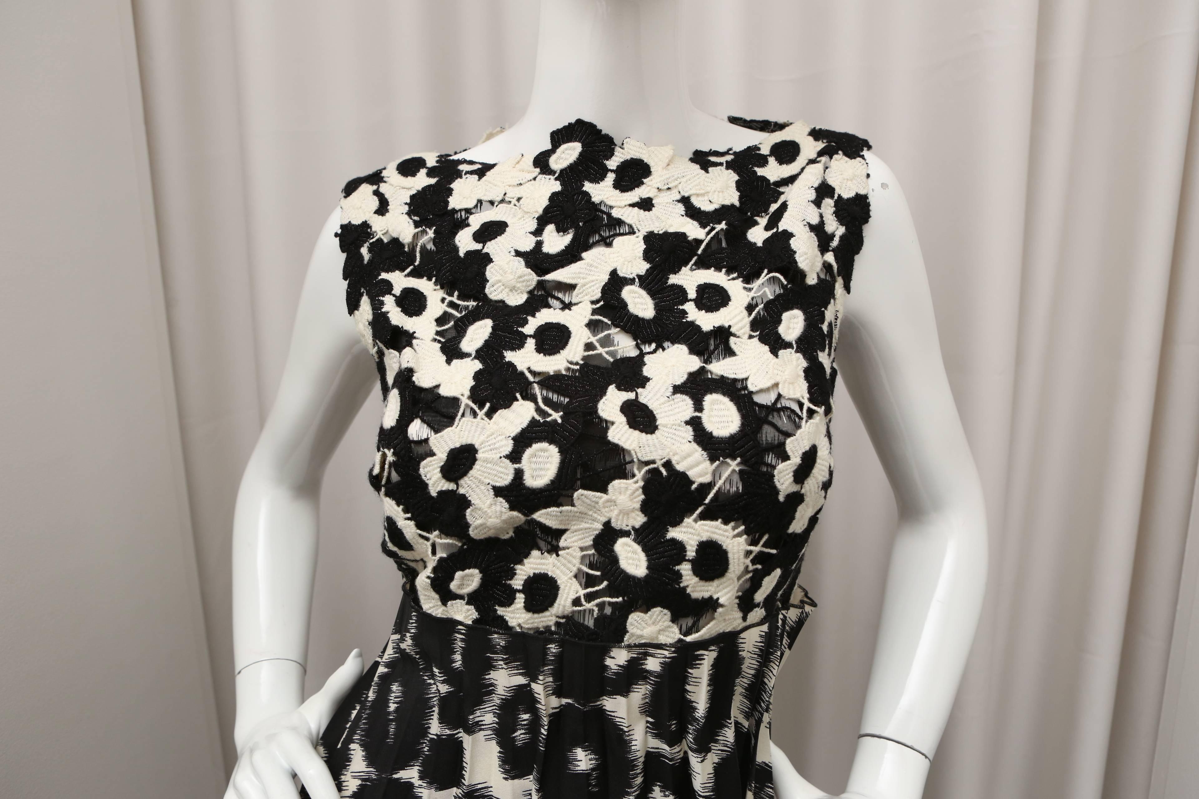 Giambattista Valli Black & White Silk Dress 1