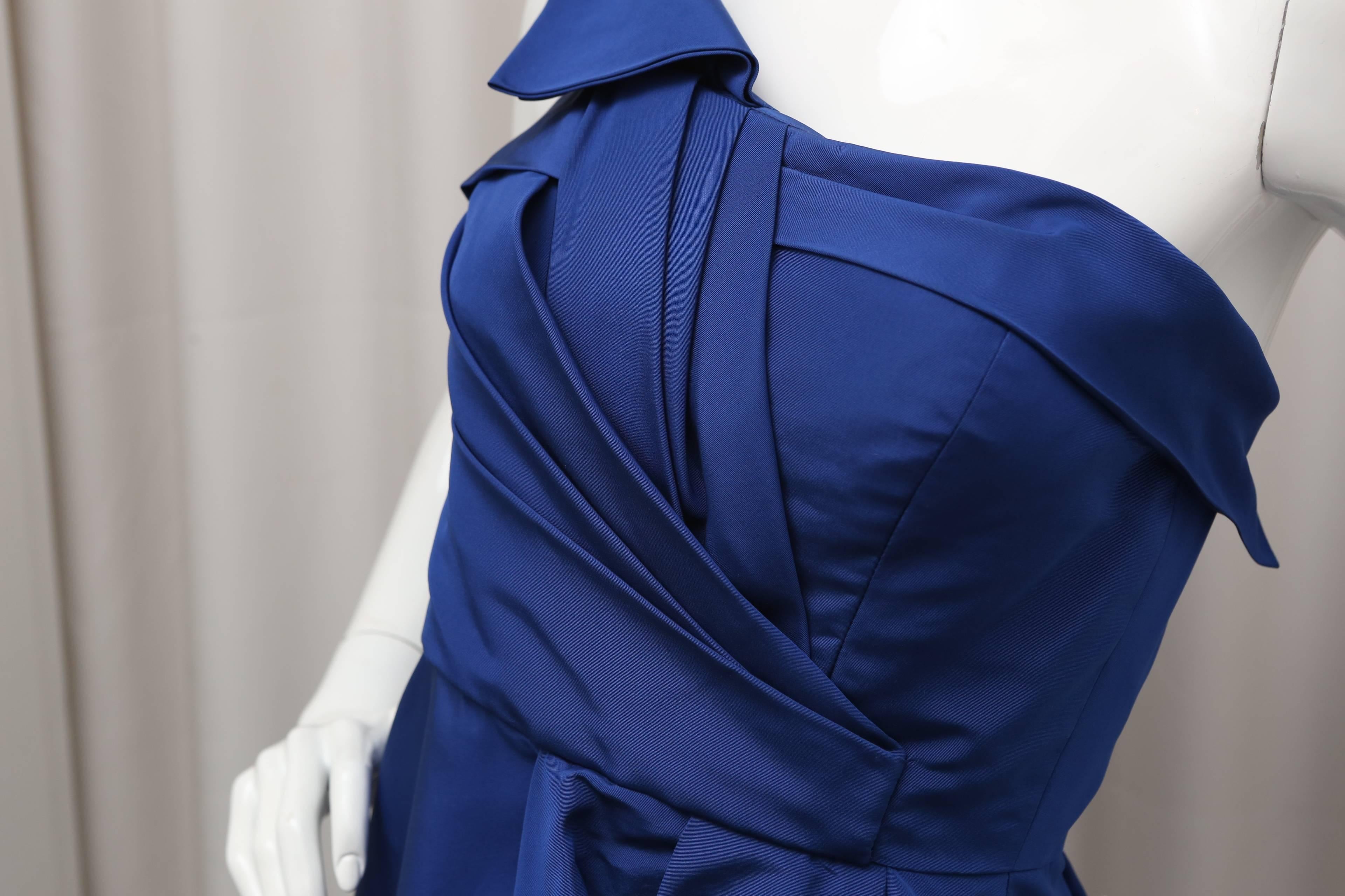 Women's Oscar de la Renta Royal Blue Dress