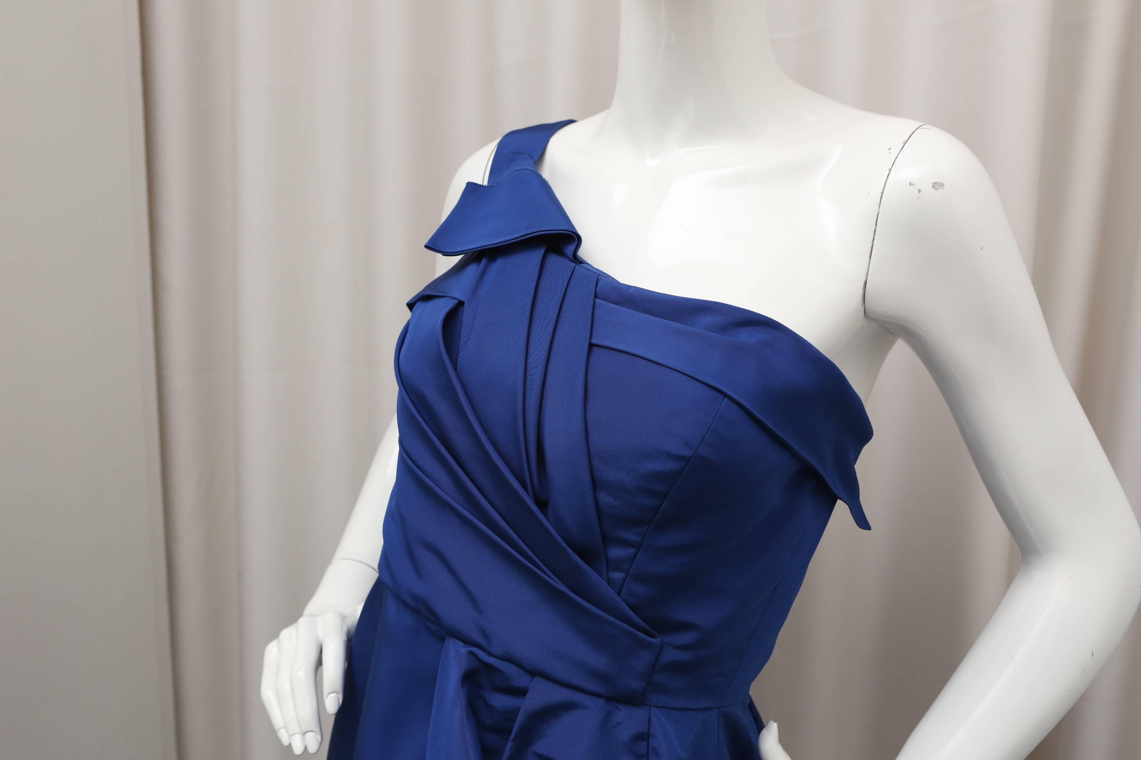 Oscar de la Renta Royal Blue Dress 1
