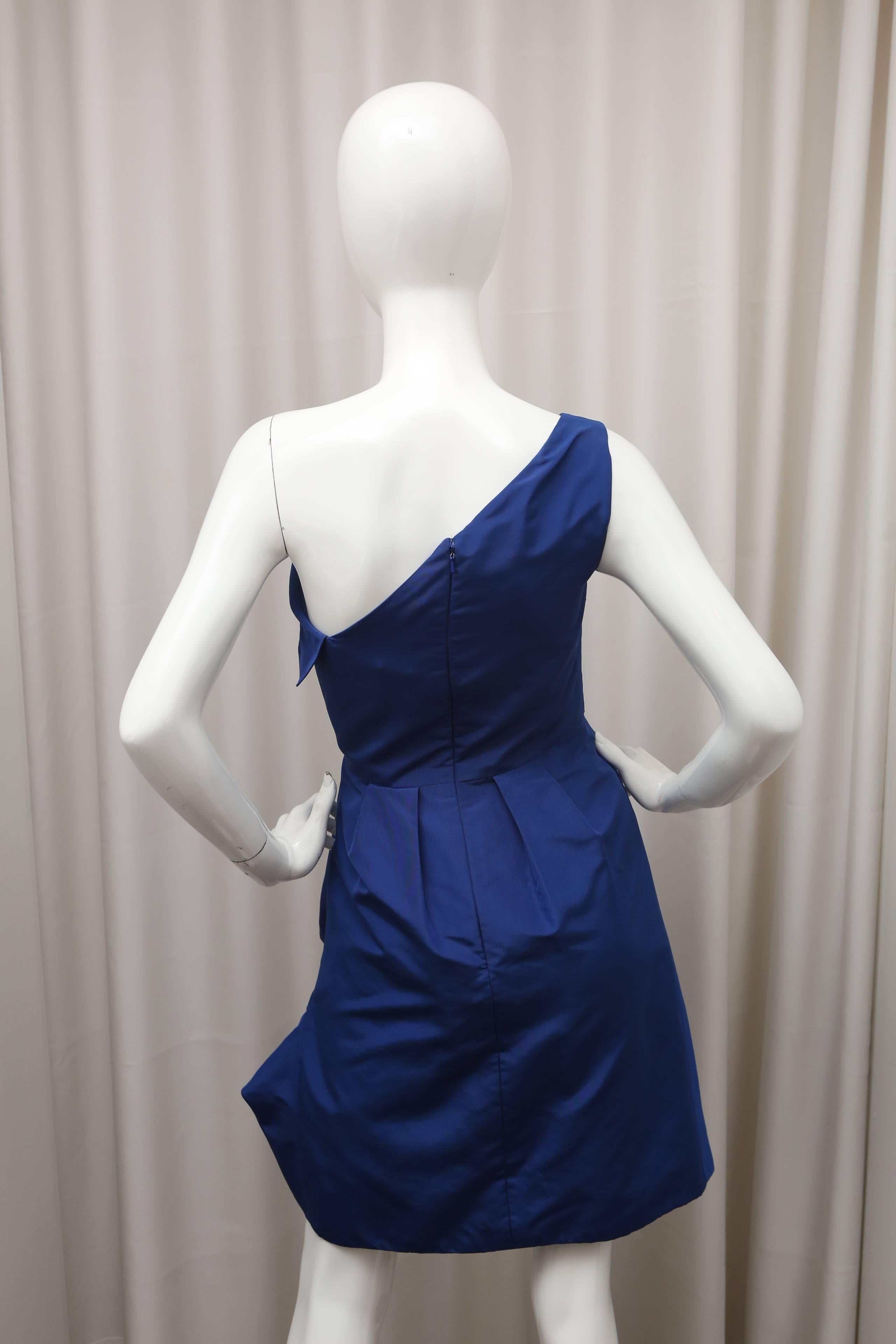 Oscar de la Renta Royal Blue Dress In Excellent Condition In Bridgehampton, NY
