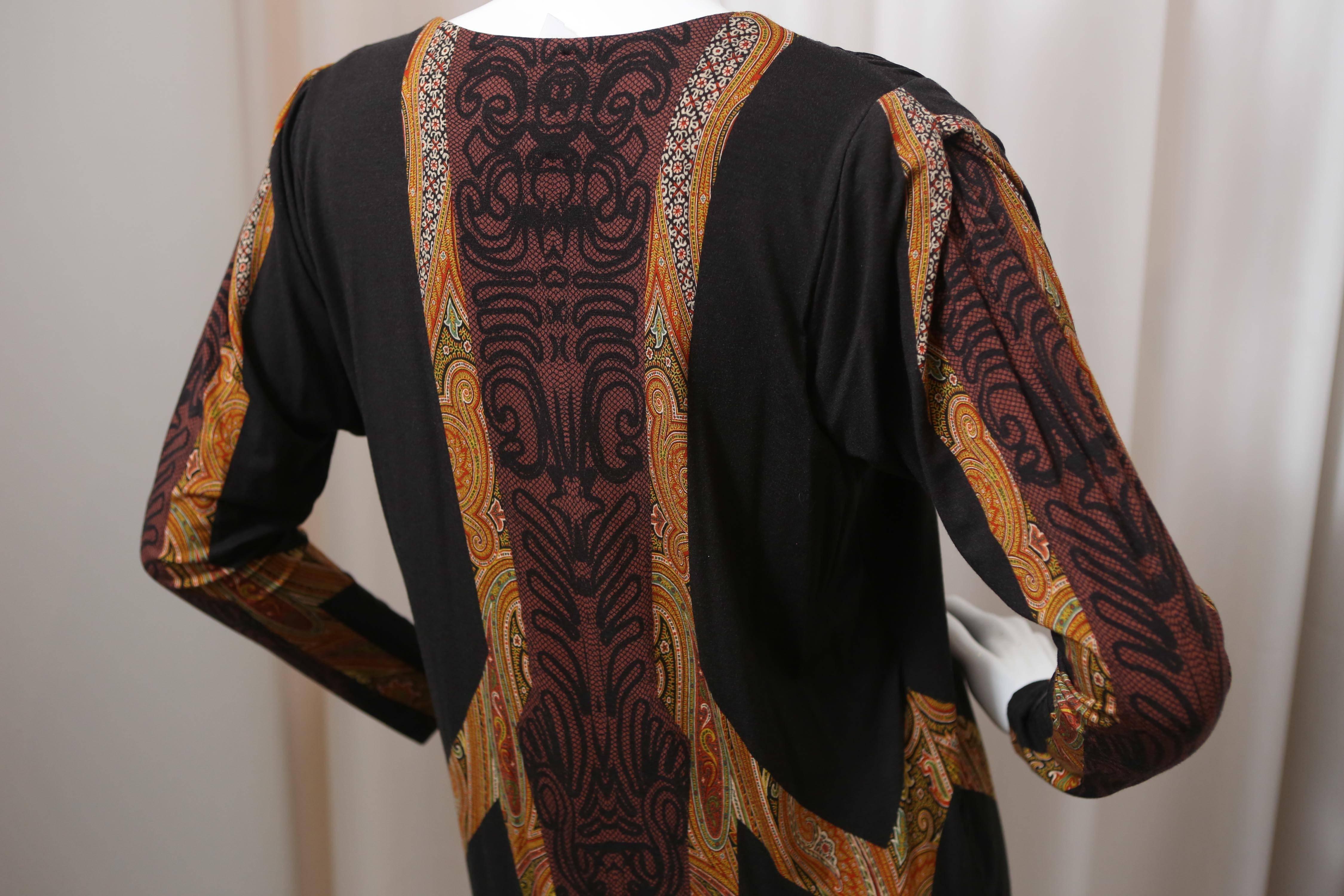 Women's ETRO Black Paisley Patterned Dress