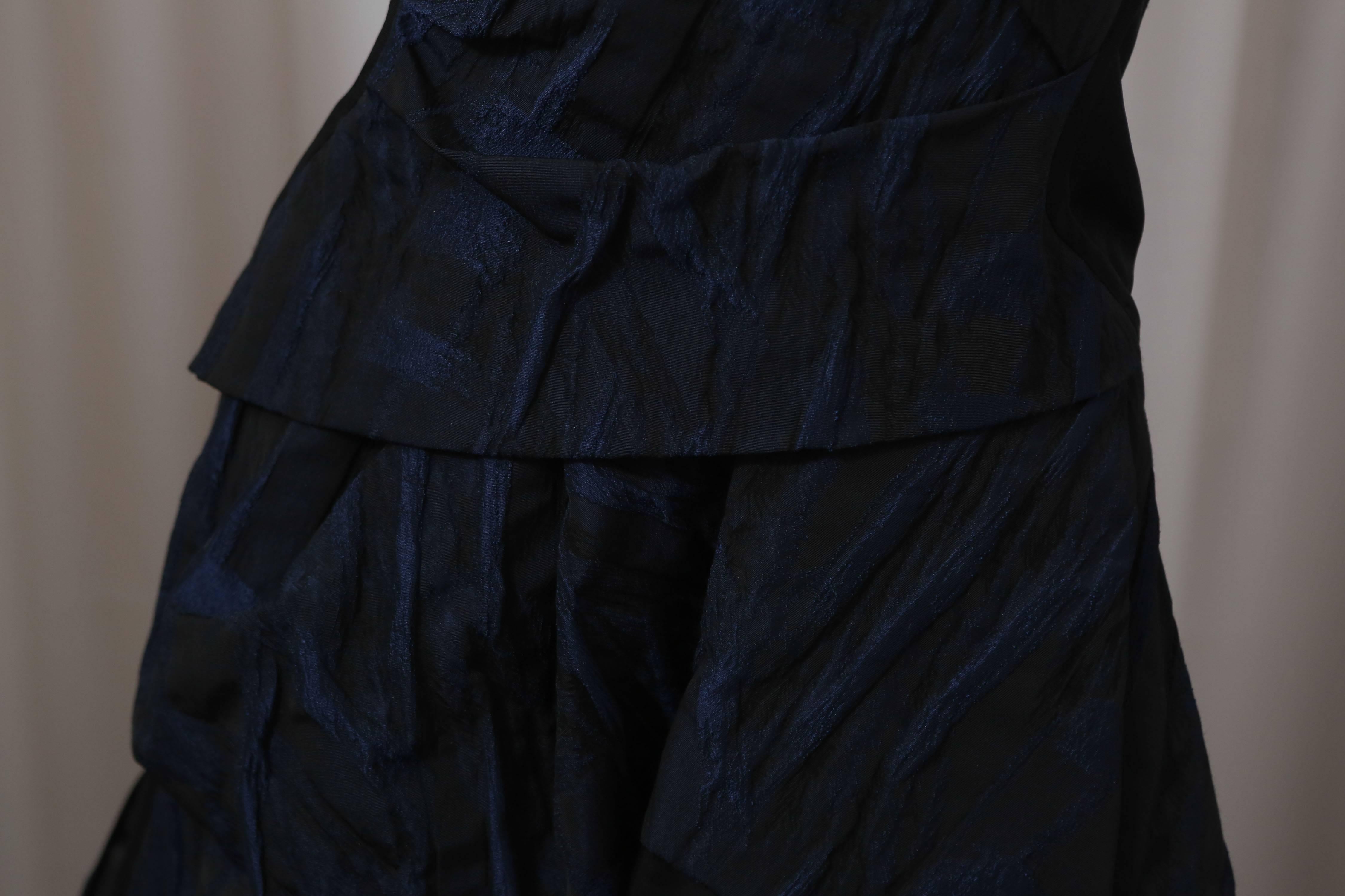 J.Mendel Navy/Black Strapless Dress In Excellent Condition In Bridgehampton, NY