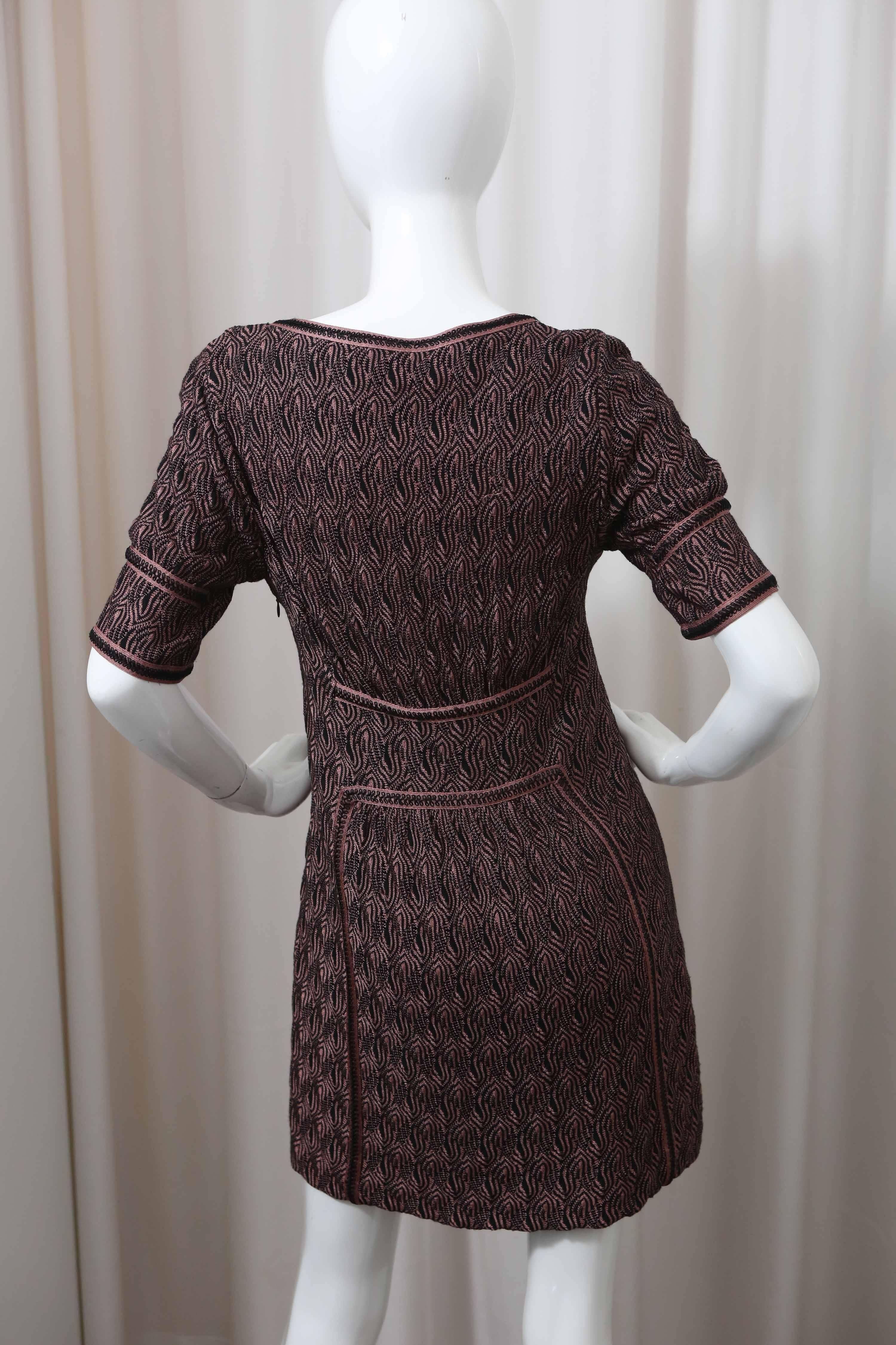 Black Missoni Signature Patterned Knit Tunic Dress