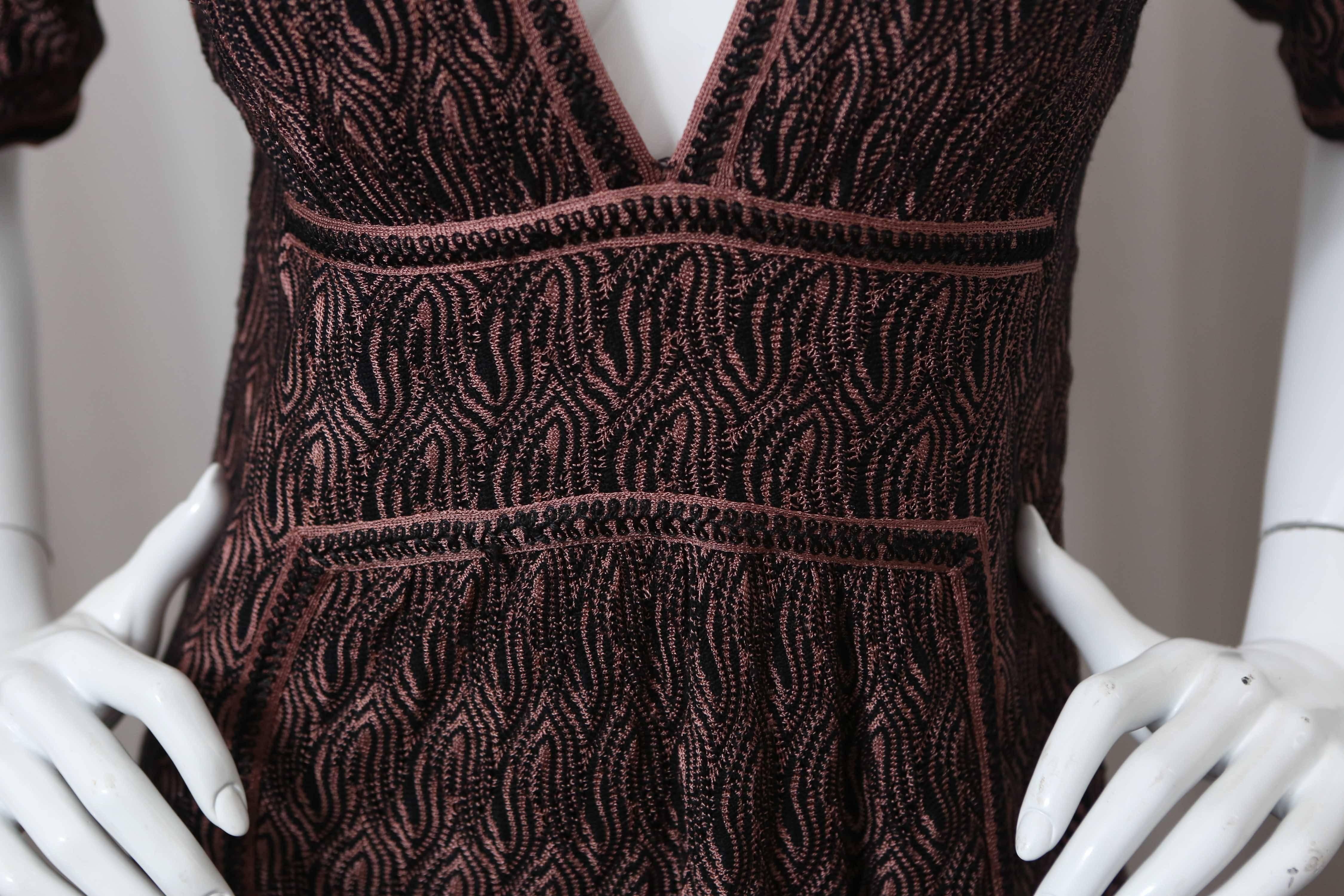 Missoni Signature Patterned Knit Tunic Dress In Excellent Condition In Bridgehampton, NY