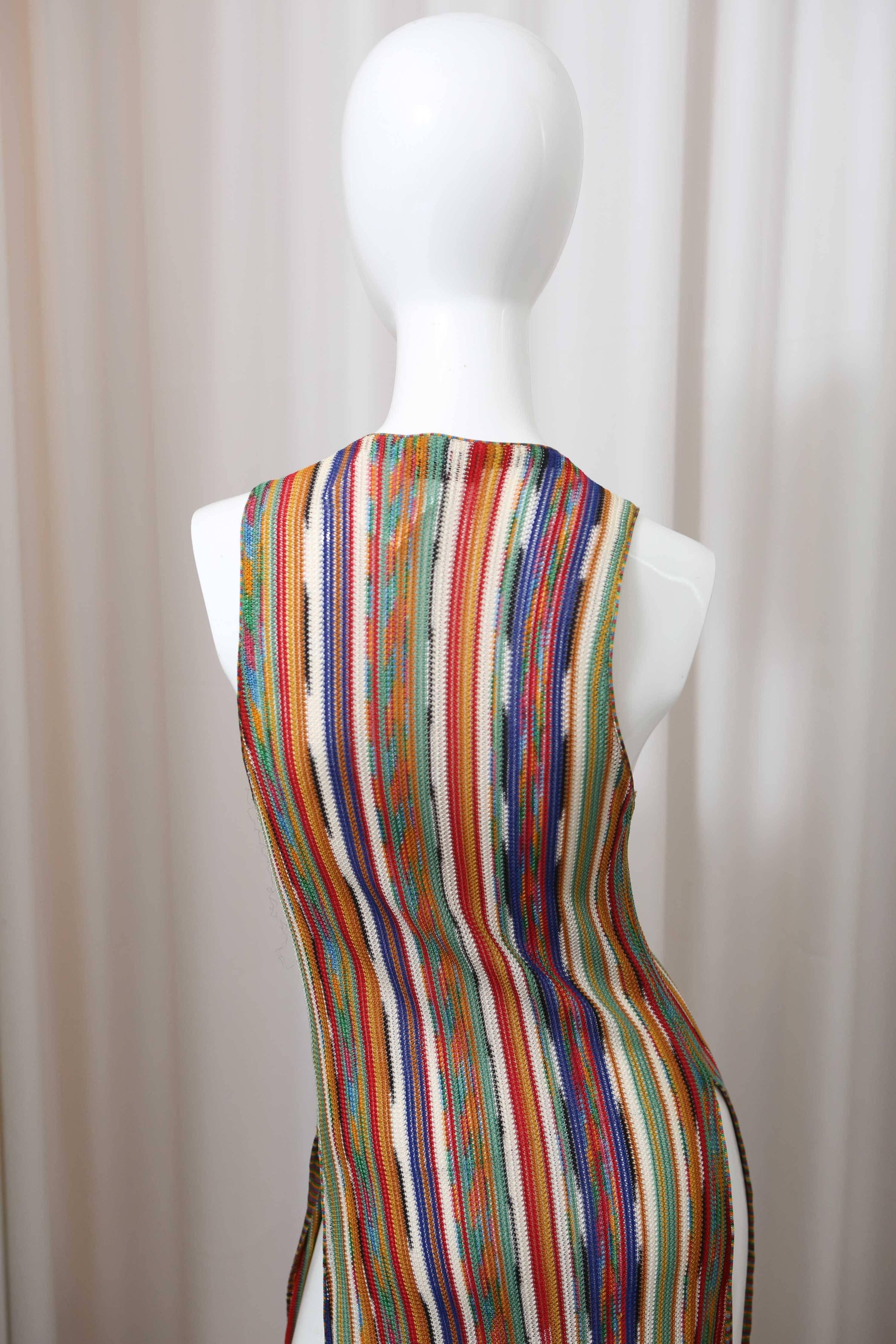 Missoni Mulit-Colored Striped long Knit Vest 1