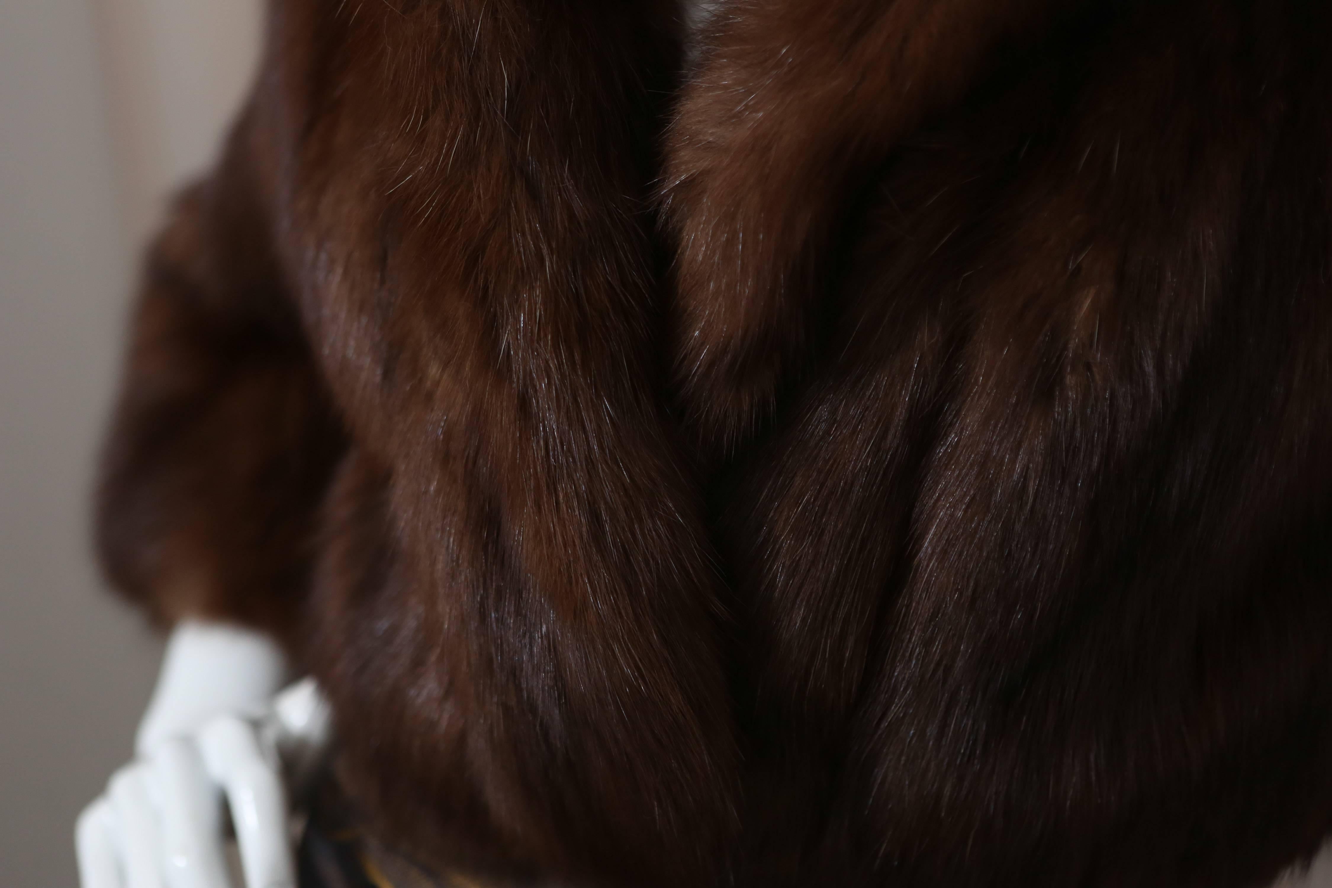 Black Esther Dorothy Brown Sable Fur Cropped Jacket
