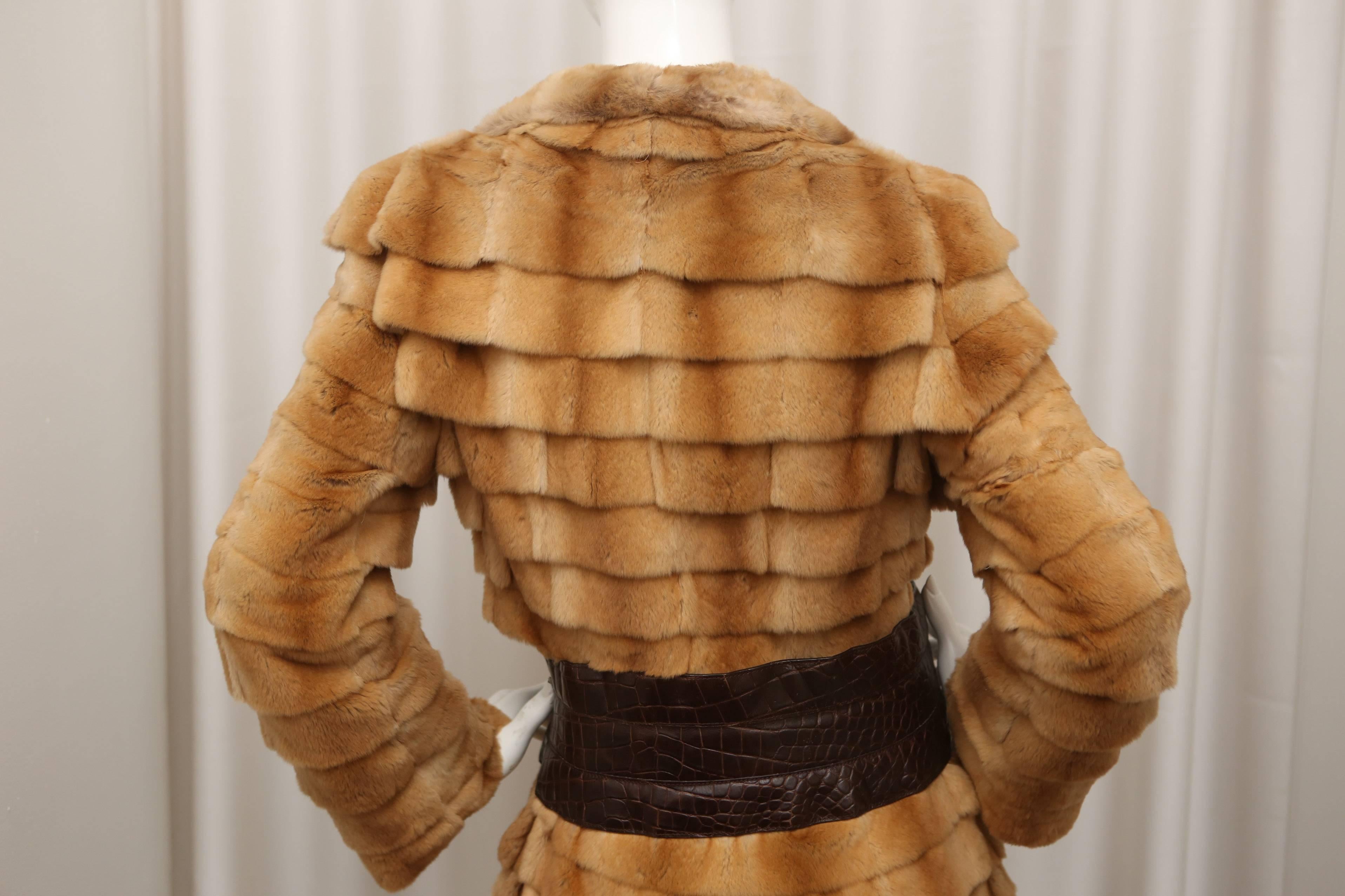 Alexander McQueen Fur Coat In Excellent Condition In Bridgehampton, NY