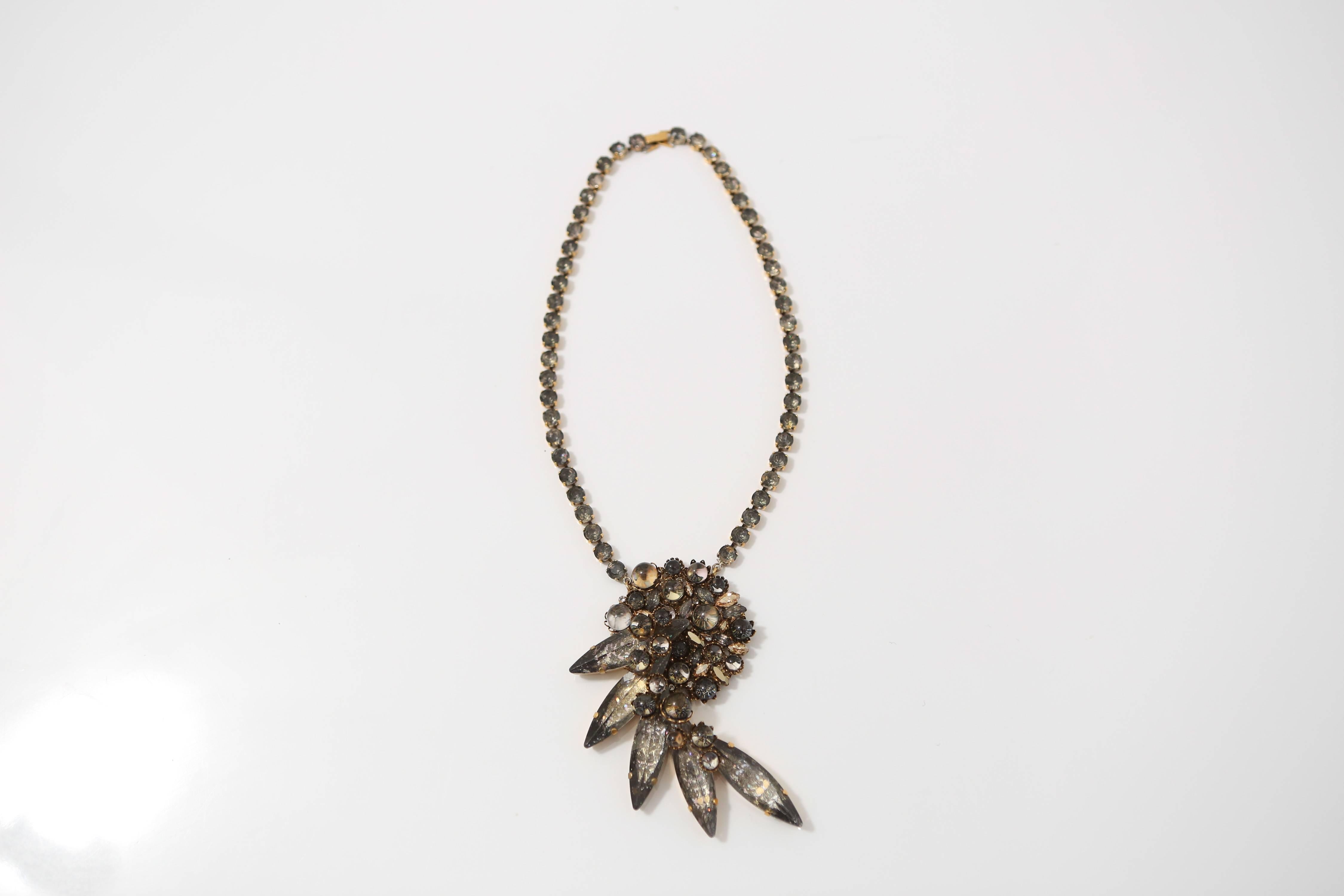 Erickson Beamon 'Temporal Schism' Grey Crystal Necklace In Excellent Condition In Bridgehampton, NY