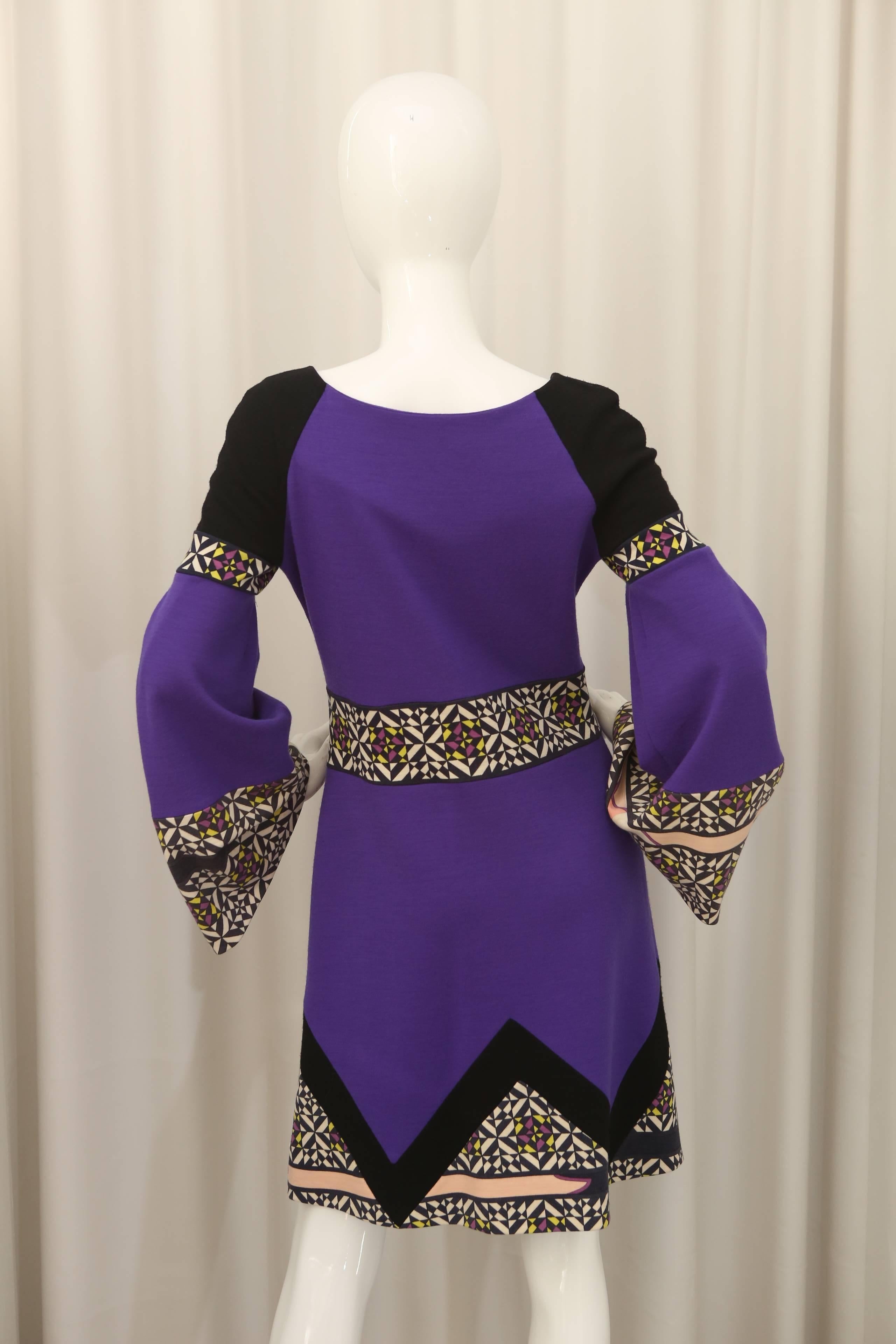 Emilio Pucci Purple/Multi Dress with Bell Sleeves  2
