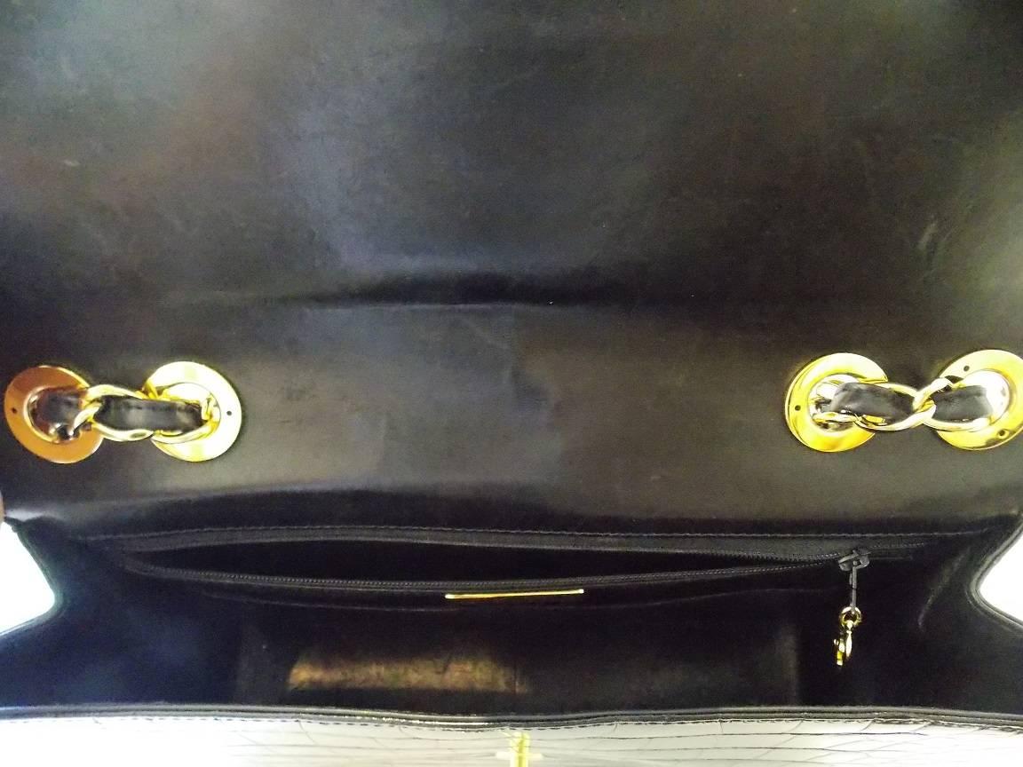 Women's Chanel Black Crocodile Single Flap Handbag