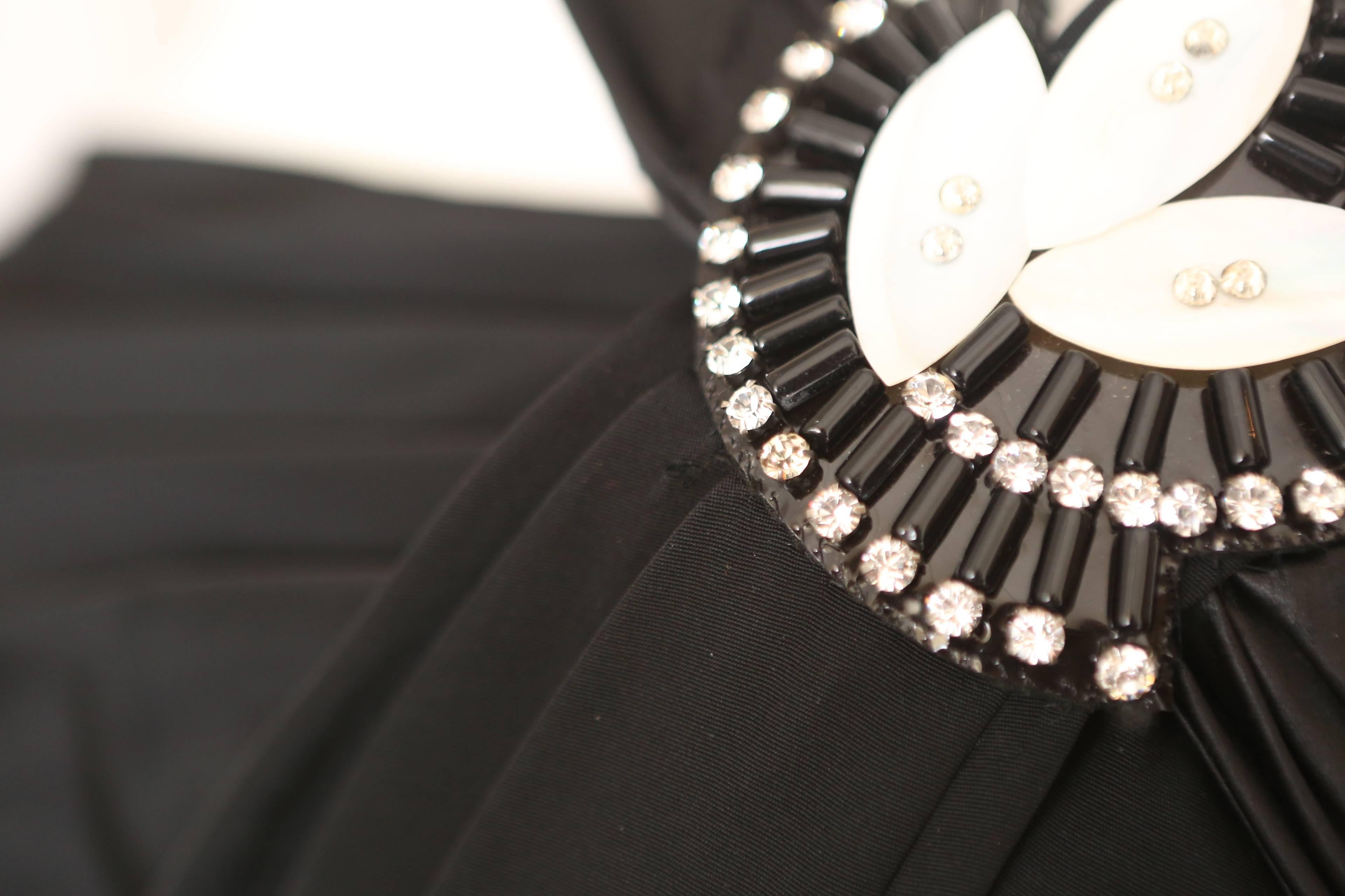 Gucci Black Cocktail Dress W/ Belt & Embellishment  2