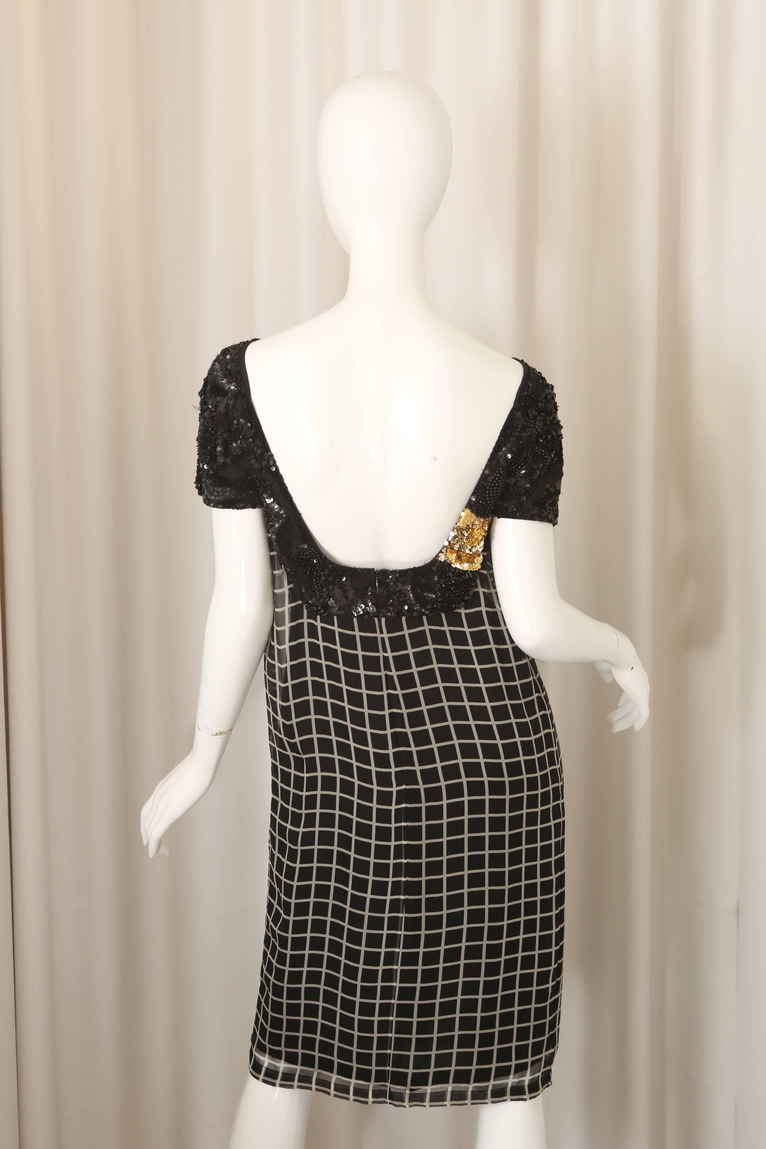 Dries Van Noten Short Sleeve Black/White Printed Dress  3