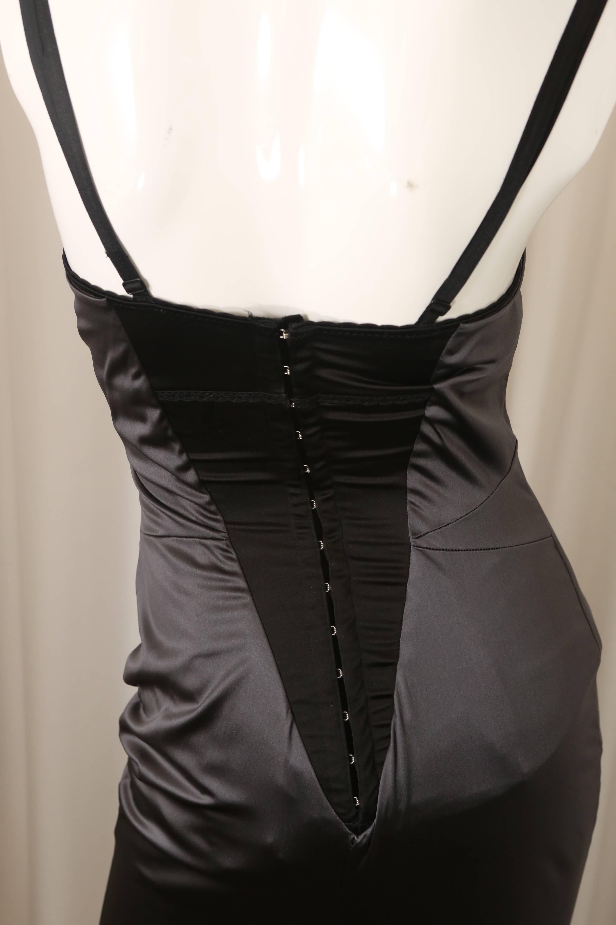 Women's Dolce & Gabbana Black/Grey Dress W/ Back Slit