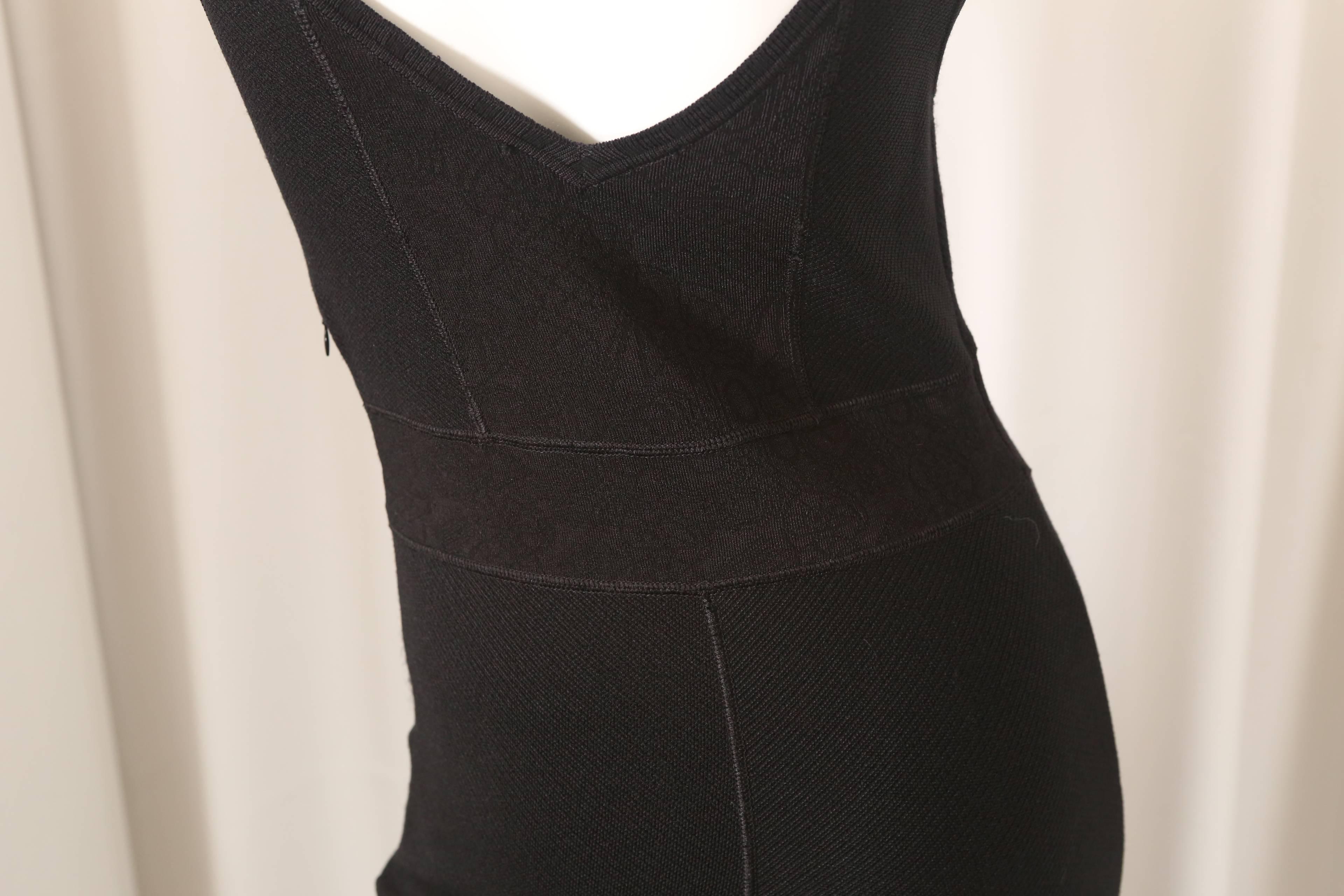 Zac Posen Sleeveless Black Textured Dress W/ Flare Bottom 1