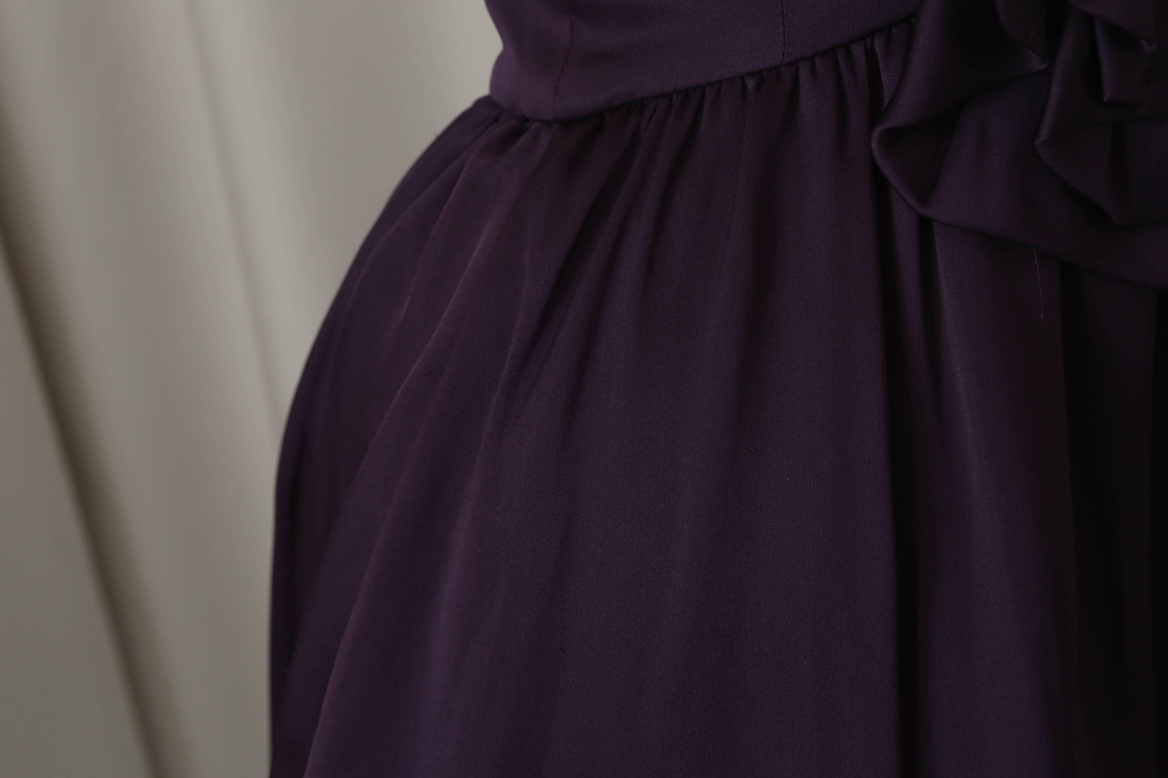 purple v neck dress
