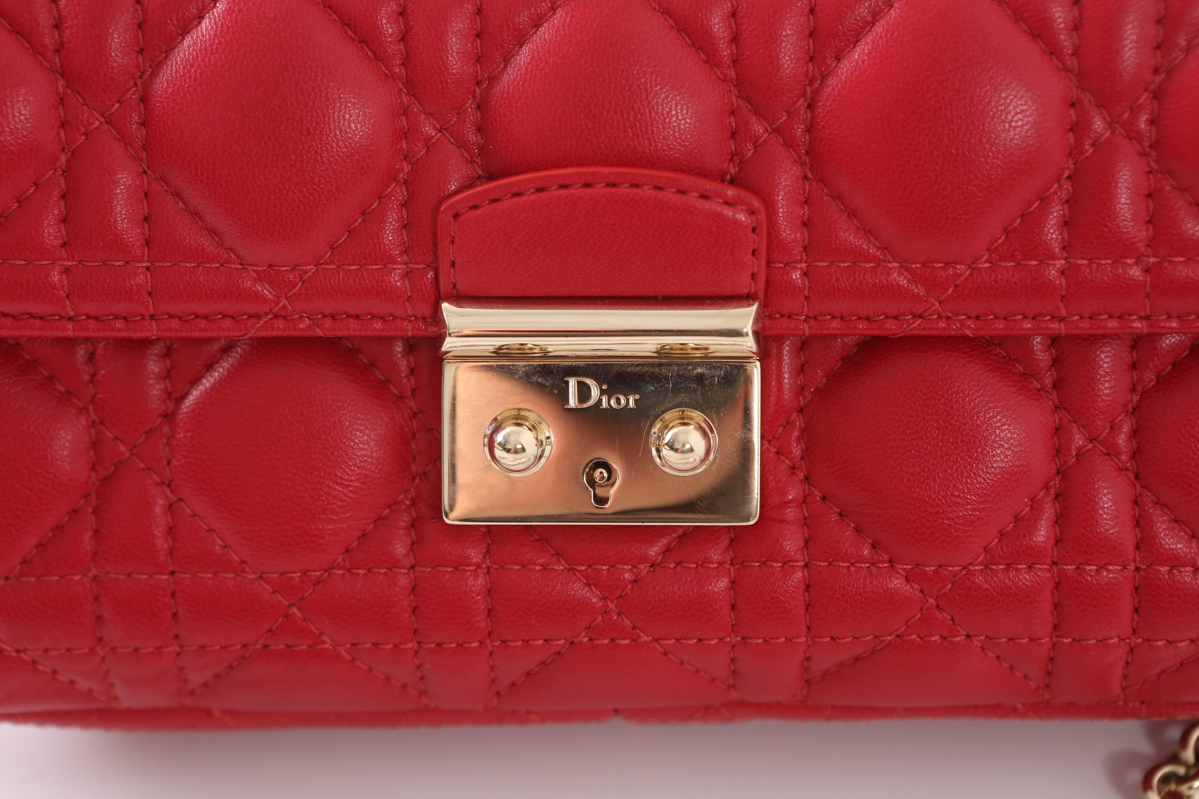 Christian Dior red lambskin 